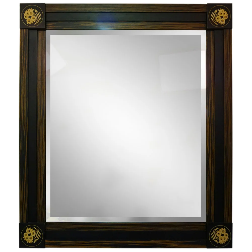 MACASSAR AND EBONY STEP MIRROR Dimension: W 97m x H 112cm