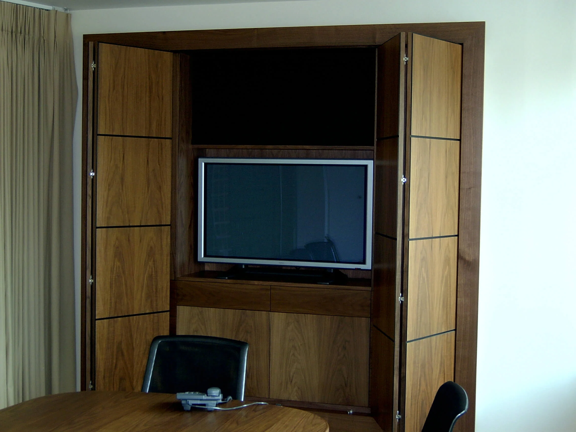 Walnut AV wall open.jpg