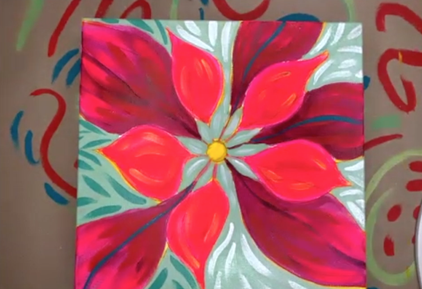 How to Paint an Acrylic Poinsettia — EttaVee