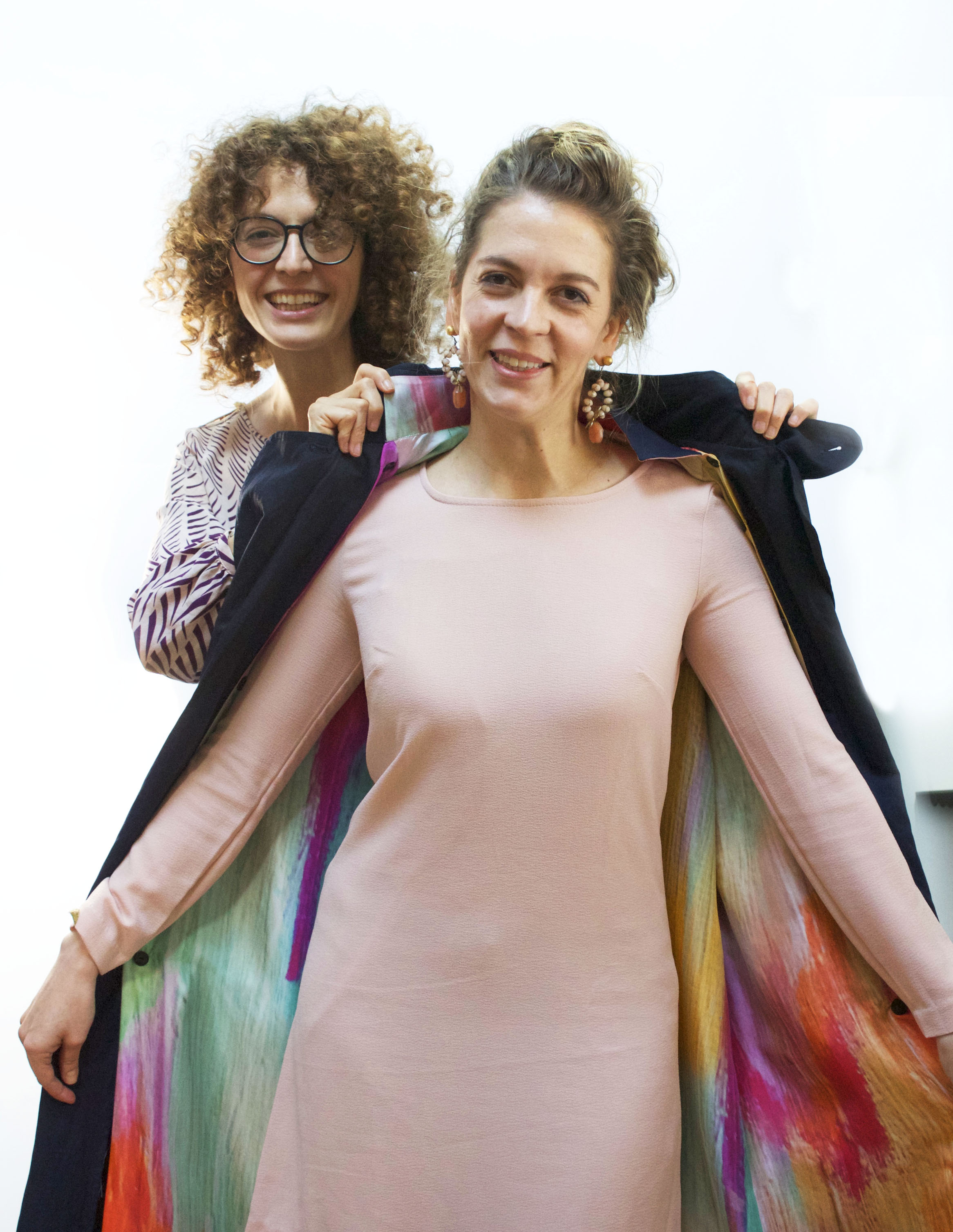 Cristina and Sofia Linares Orellana at PFW showroom