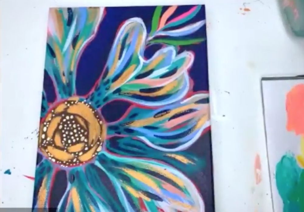 How to Paint a Bold Acrylic Floral Painting — EttaVee