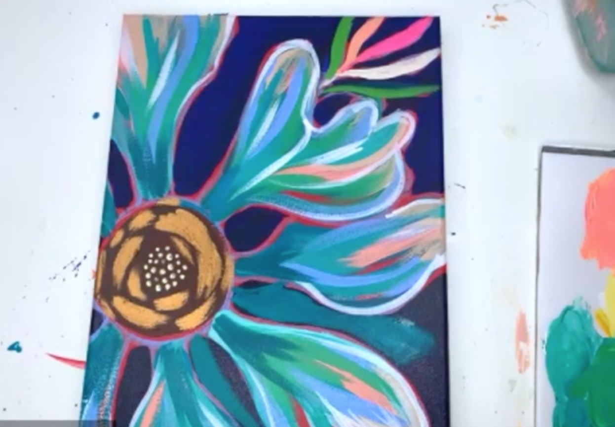 How to Paint a Bold Acrylic Floral Painting — EttaVee