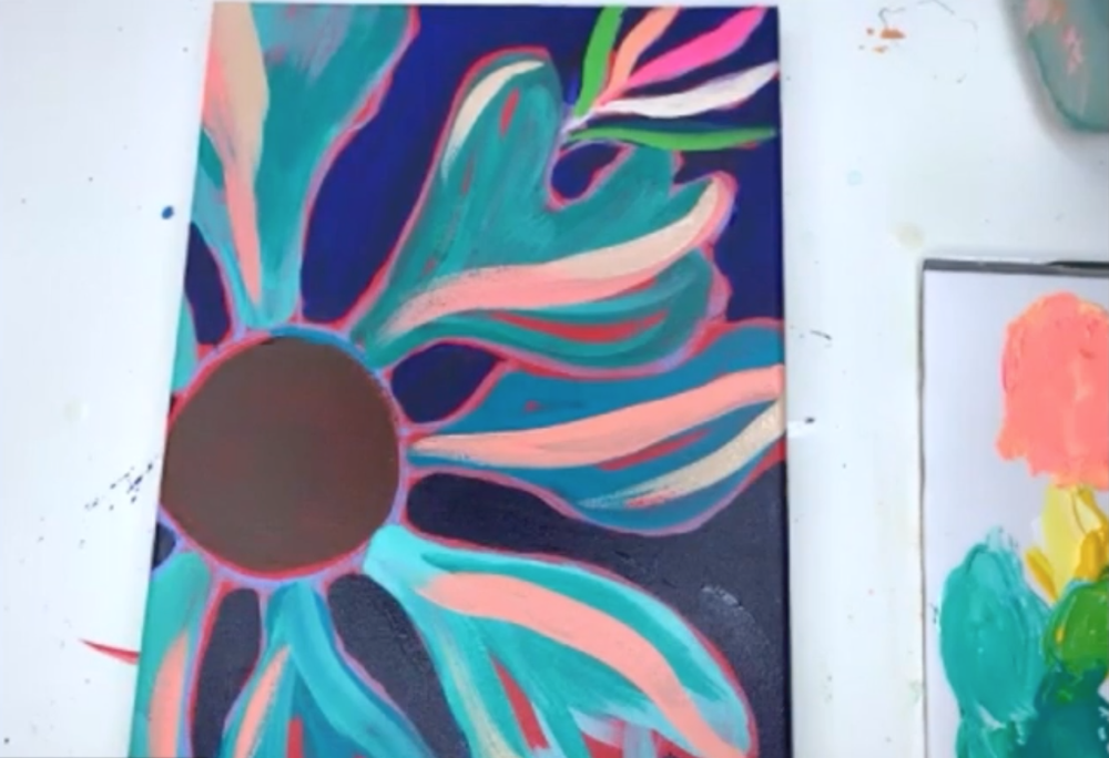 How to Paint a Bold Acrylic Floral Painting — EttaVee
