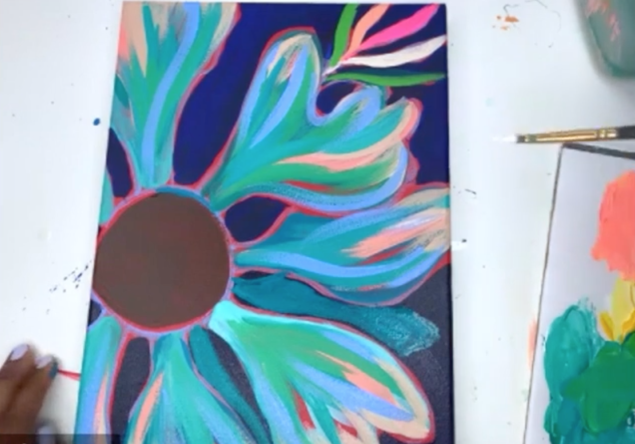 How to Paint a Bold Acrylic Floral Painting — EttaVee