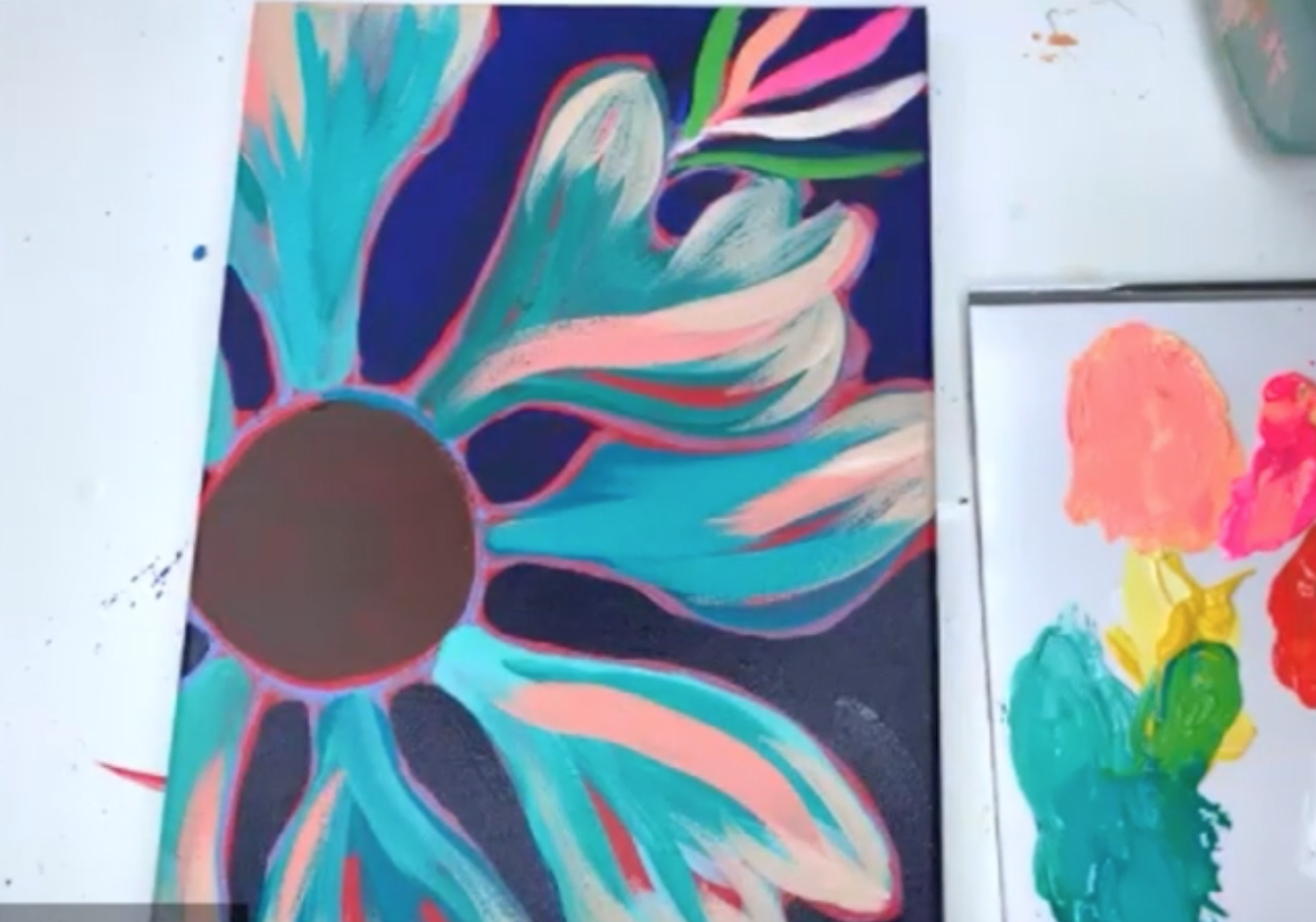 How to Paint a Bold Acrylic Floral Painting — EttaVee