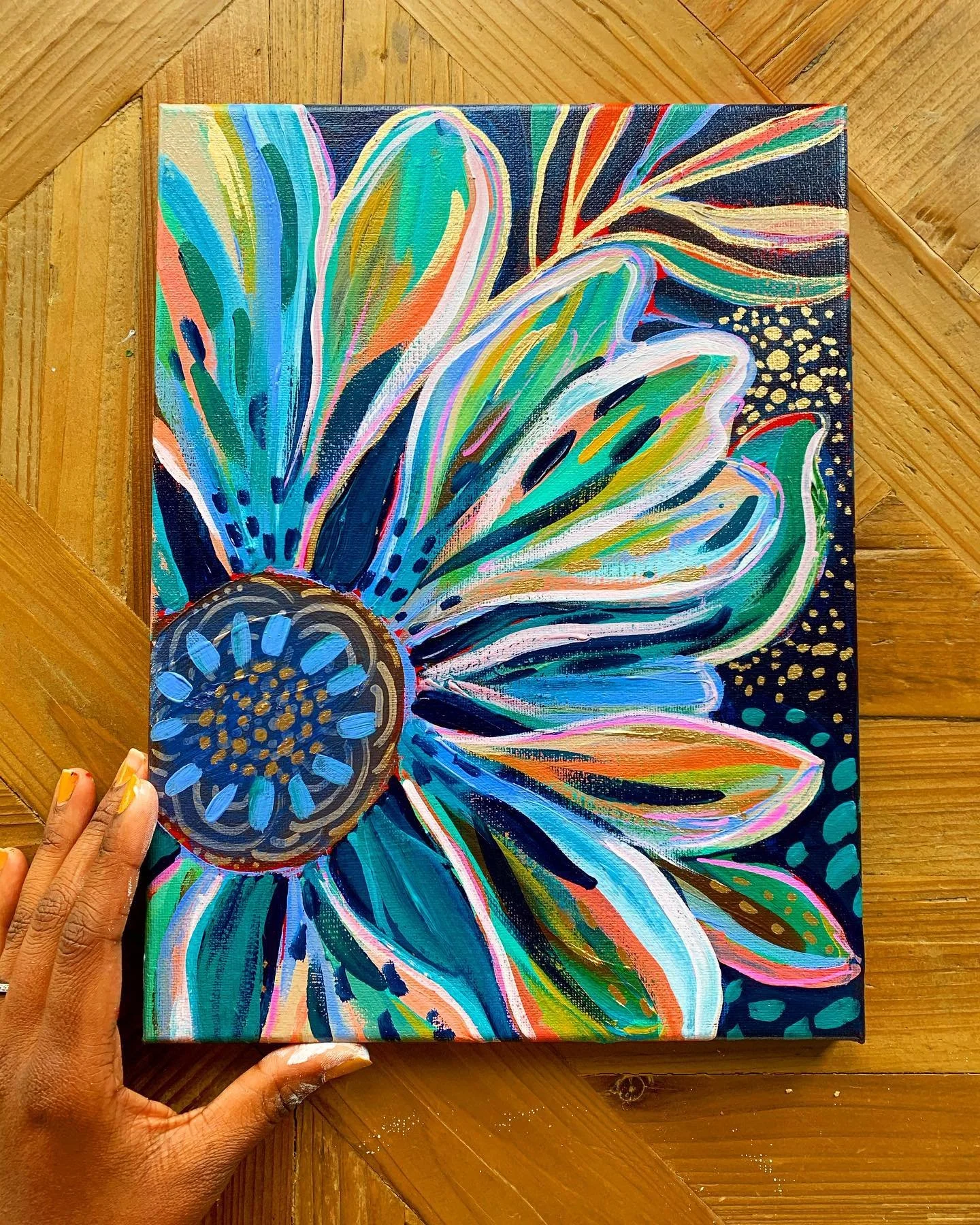 How to Paint a Bold Acrylic Floral Painting — EttaVee