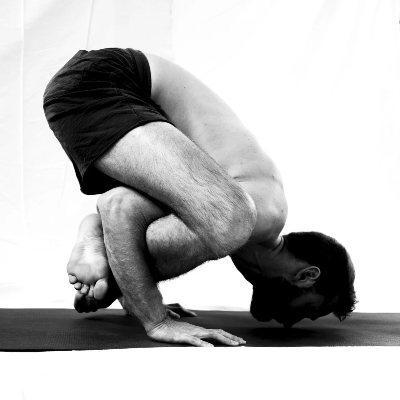 bhujapidasana is the first arm-balance within the primary series of ashtanga vinyasa yoga . the state of the asana is the 8th vinyasa which is initiated – as all forward folds – by the exhale. the exhale initiates at the sweet spot just below the navel, keeping the lower belly in thus creating the hollowness one needs to fold over. nasagra – tip of the nose – drshti keeps you grounded. yoga to the people.