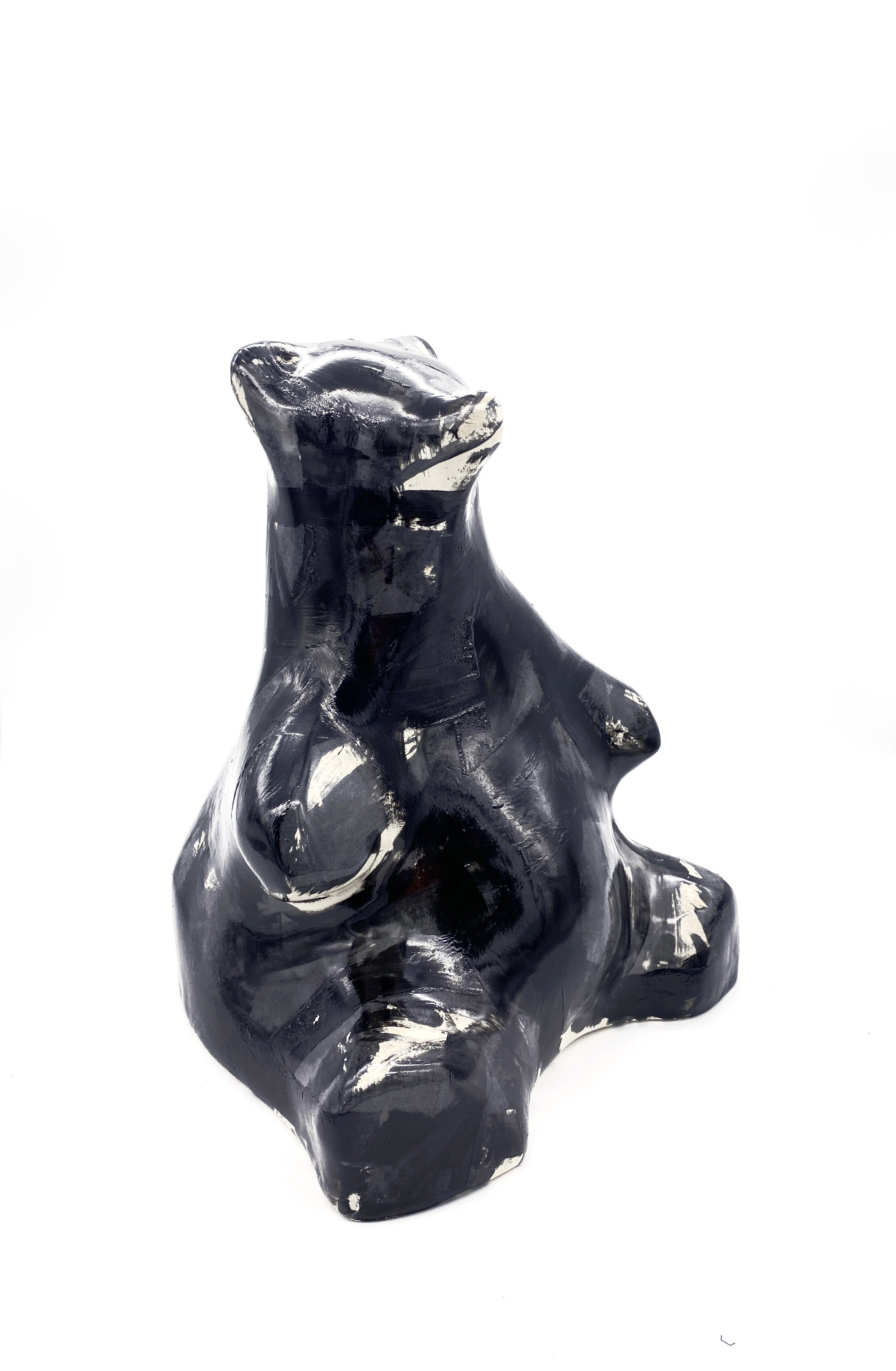 Black Bondage BURR Glazed Ceramic. H31 x W24 x D24cm