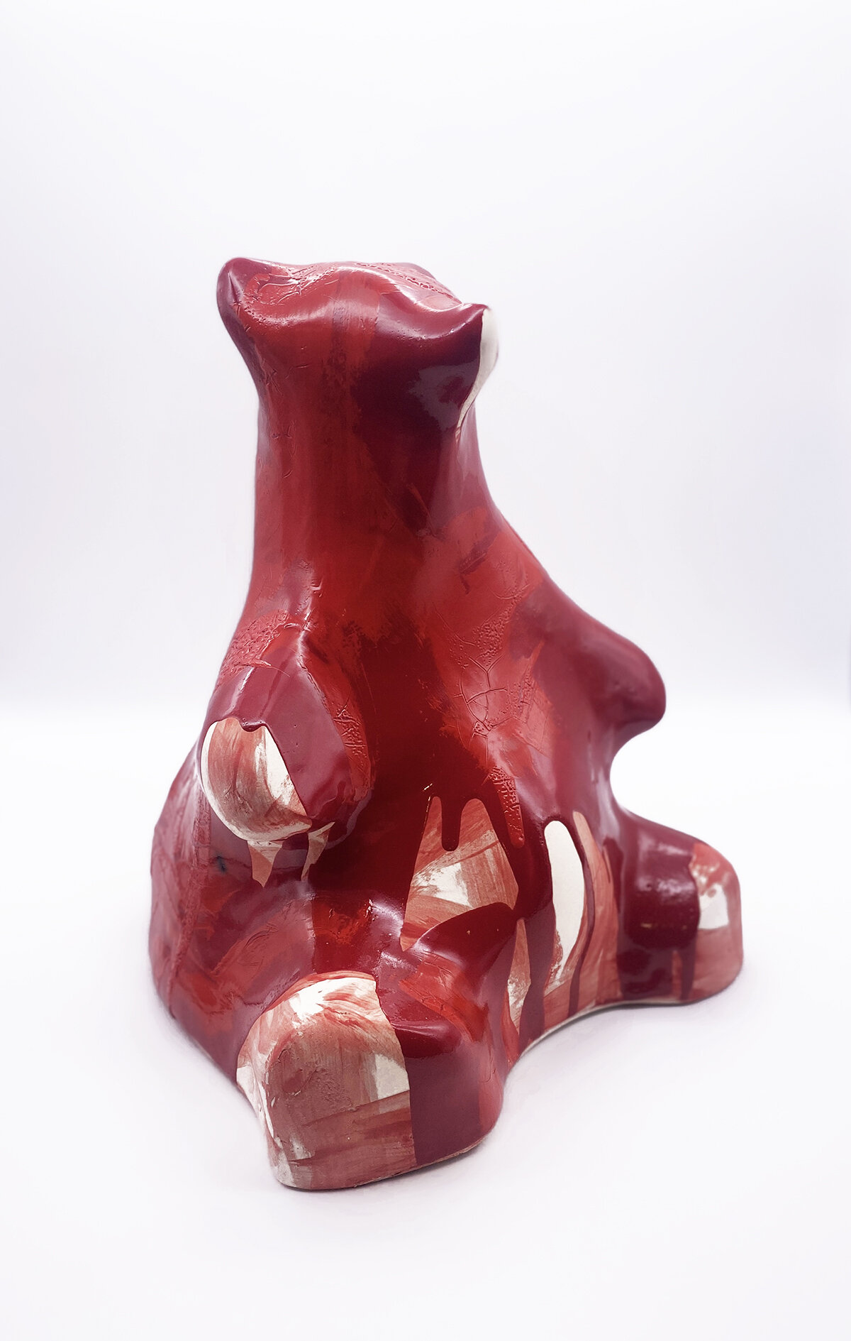 RED BURR, Glazed Ceramic. H31 x W24 x D24cm