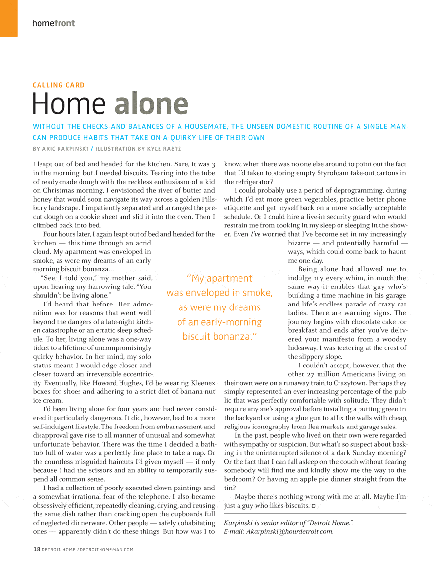 essay on a night alone at home