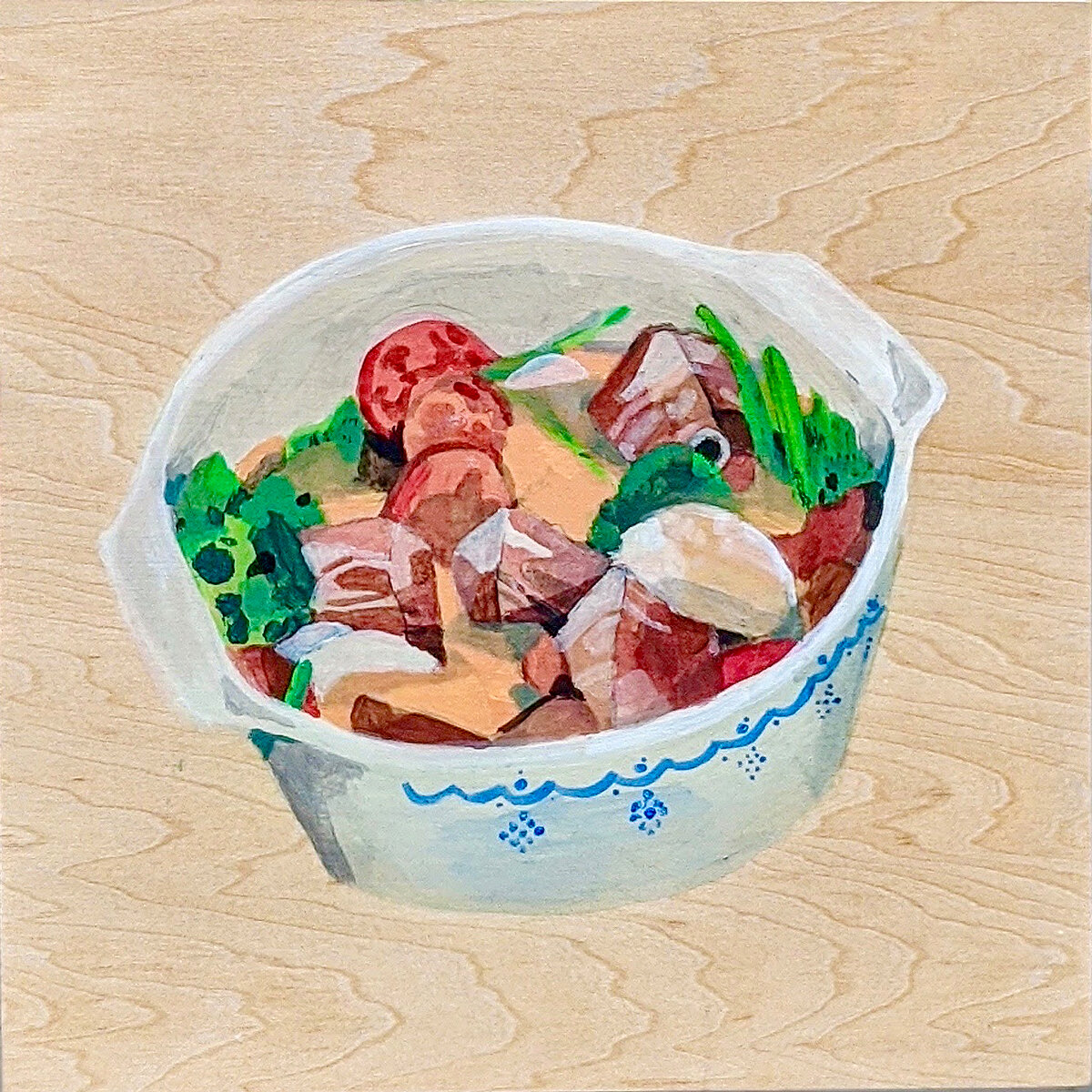  "Comfort Food" Series: Sinigang | Acrylic on Wood | 8”x 8”