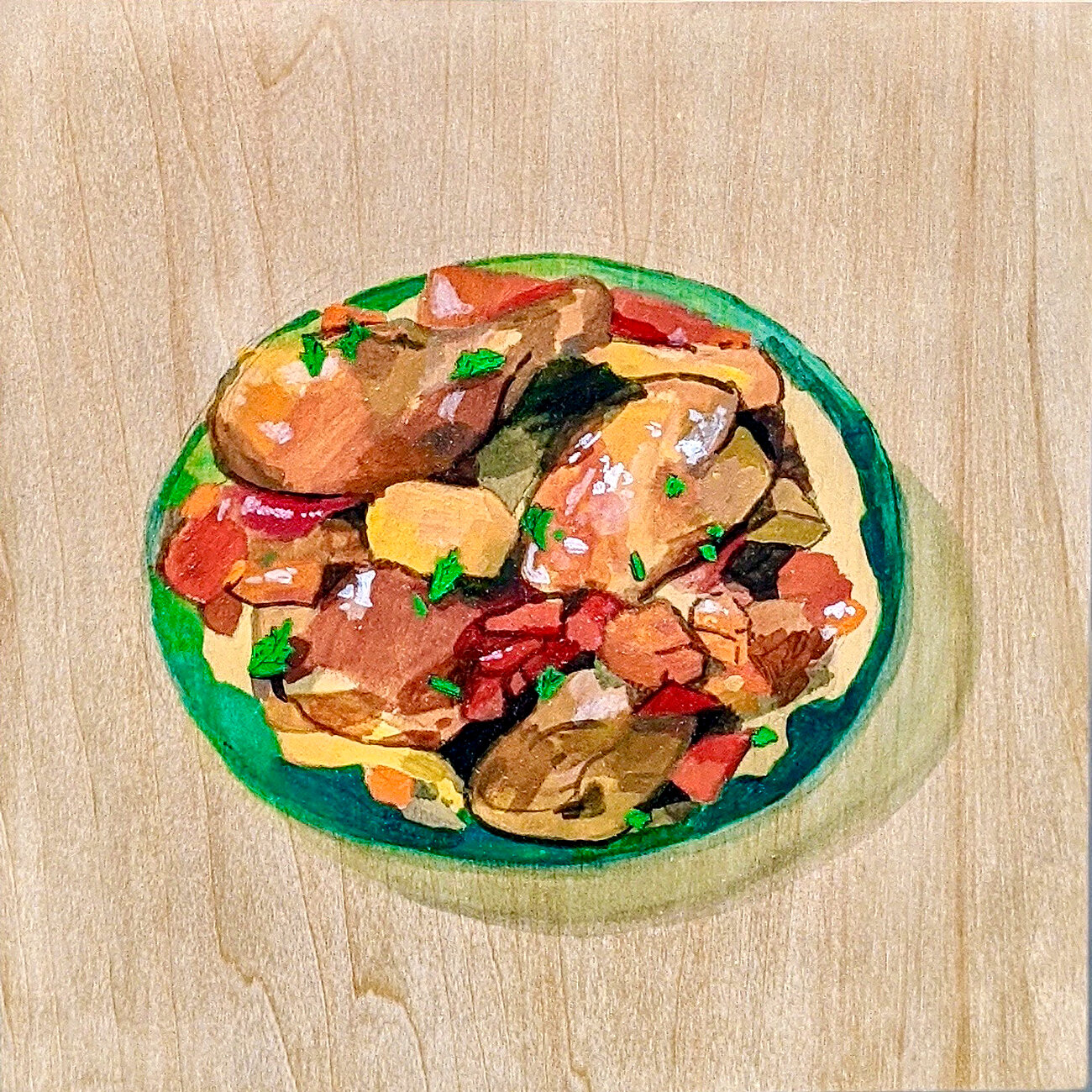  "Comfort Food" Series: Afritada | Acrylic on Wood | 8”x 8”