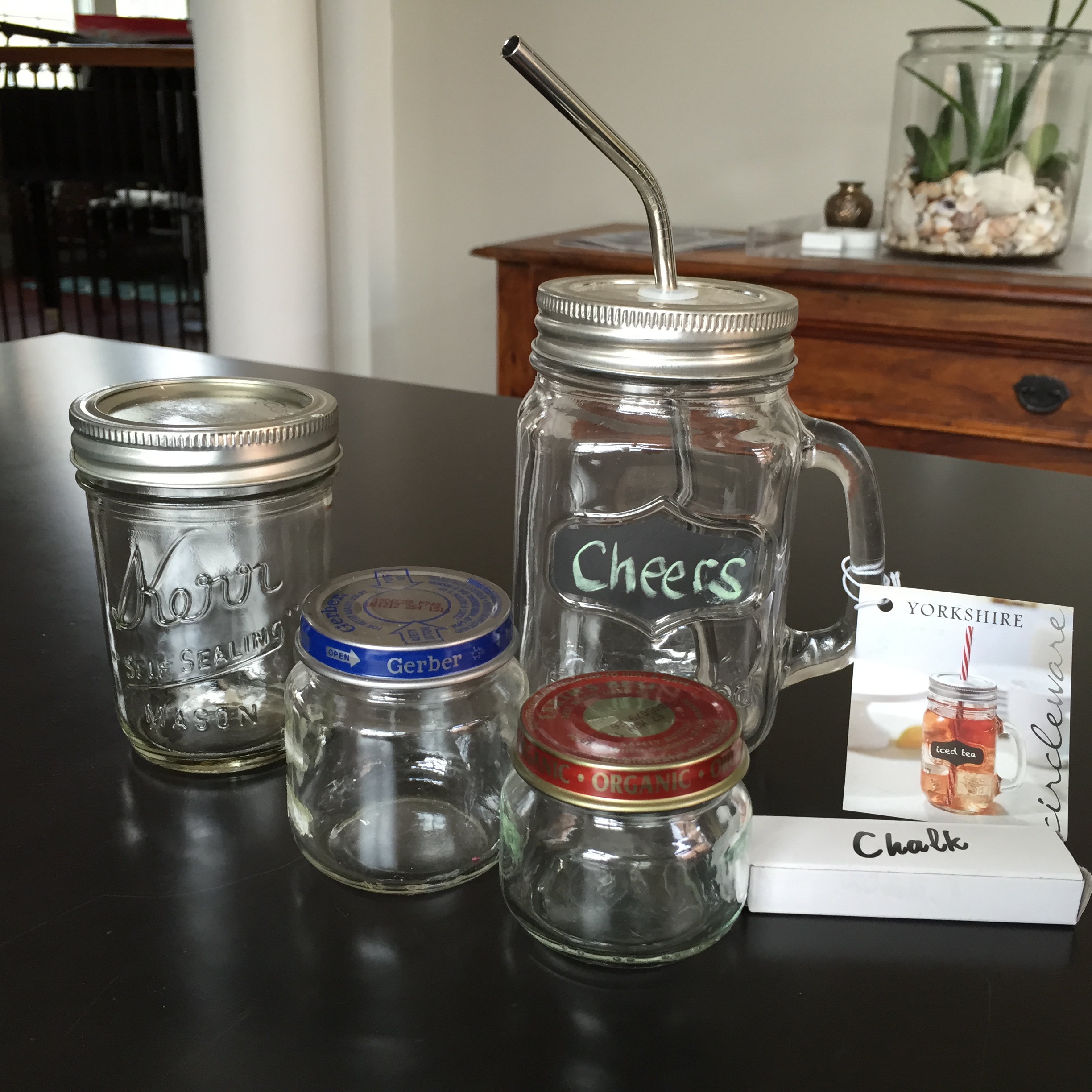 Walmart has the mug that includes chalk and a red/white straw for $2.99. I replaced the straw with a stainless steel one from YellowPinwheels.