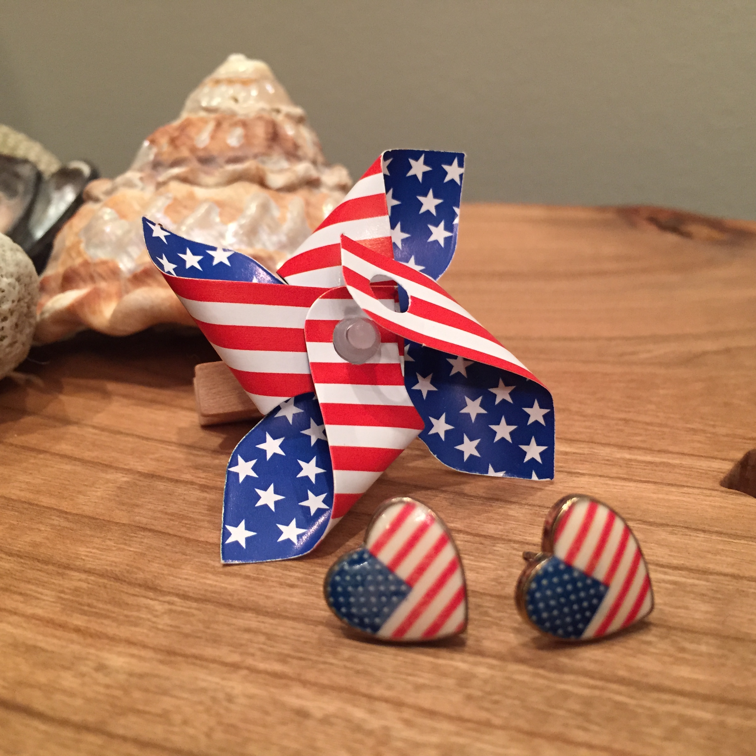 Earrings from my friend Kristin many years ago for the 4th of July are perfect to wear on Flag Day too!