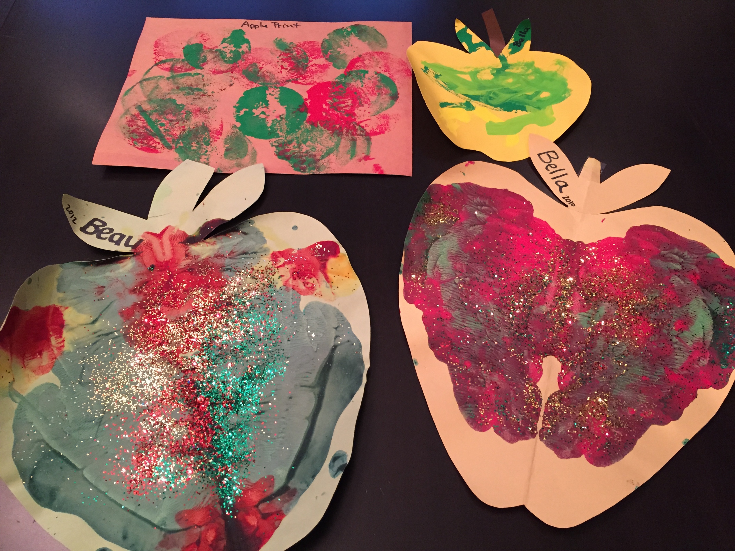 Apple art work is displayed around the house. The Apple Season is awesome but short, they will soon come off display and Halloween decor goes right up.