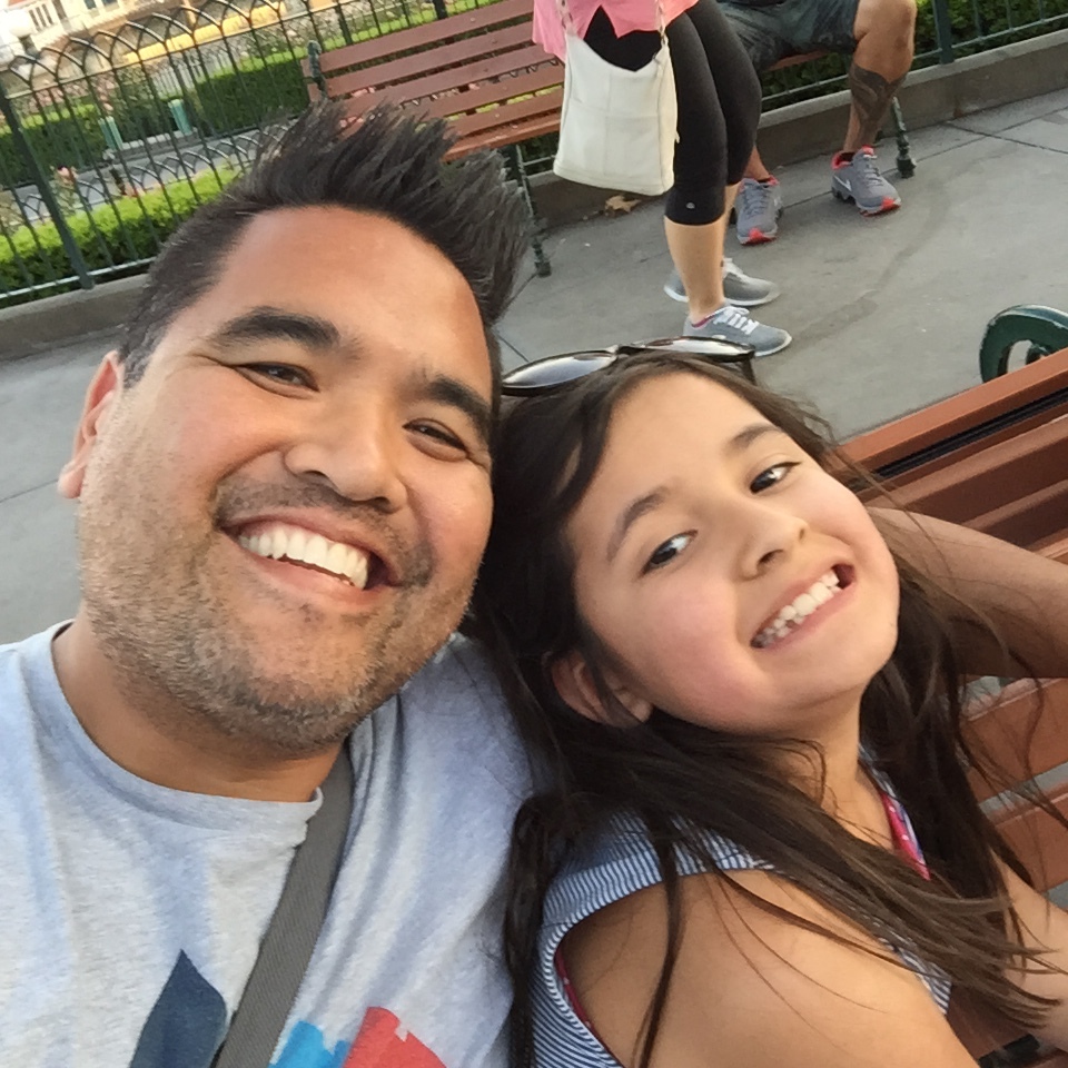 Selfie with Uncle Tommy (her Godfather and the photographer).