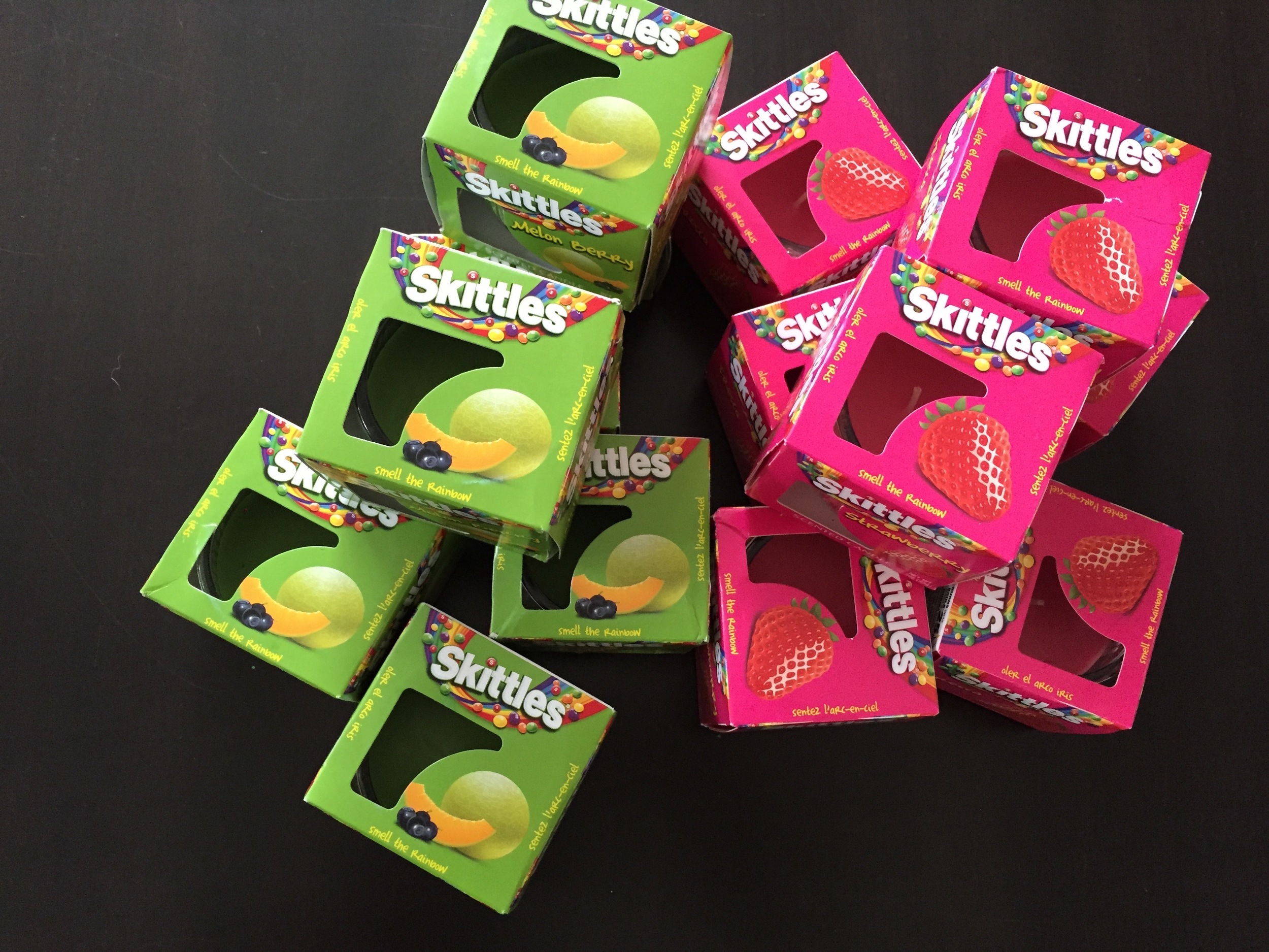 Skittles candles - $1 each at Dollar Tree.