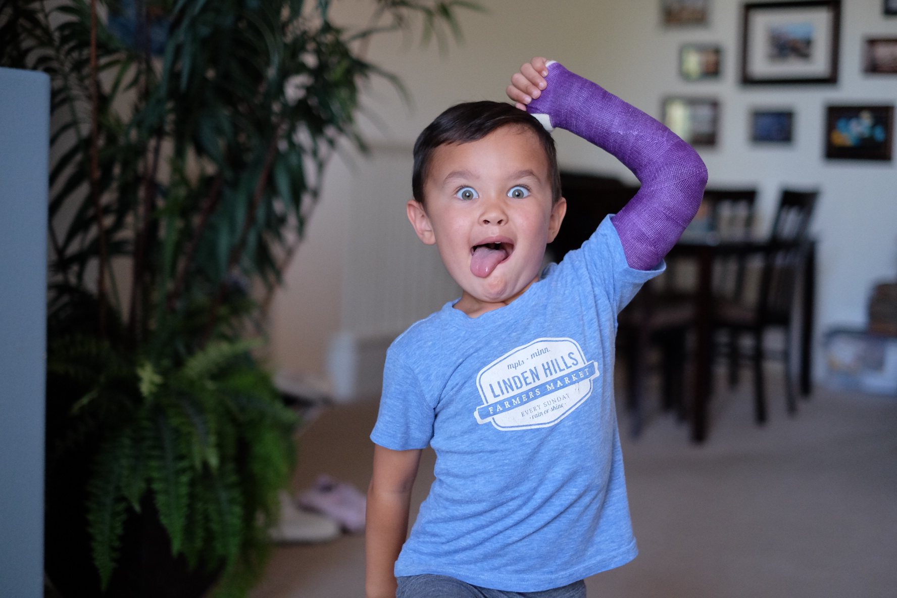 Instagram Message: "How's this for wearing purple today Auntie Barb?" Even 4 year old Colton knows - Lupus sucks. Wear your purple today to support World Lupus Day. 