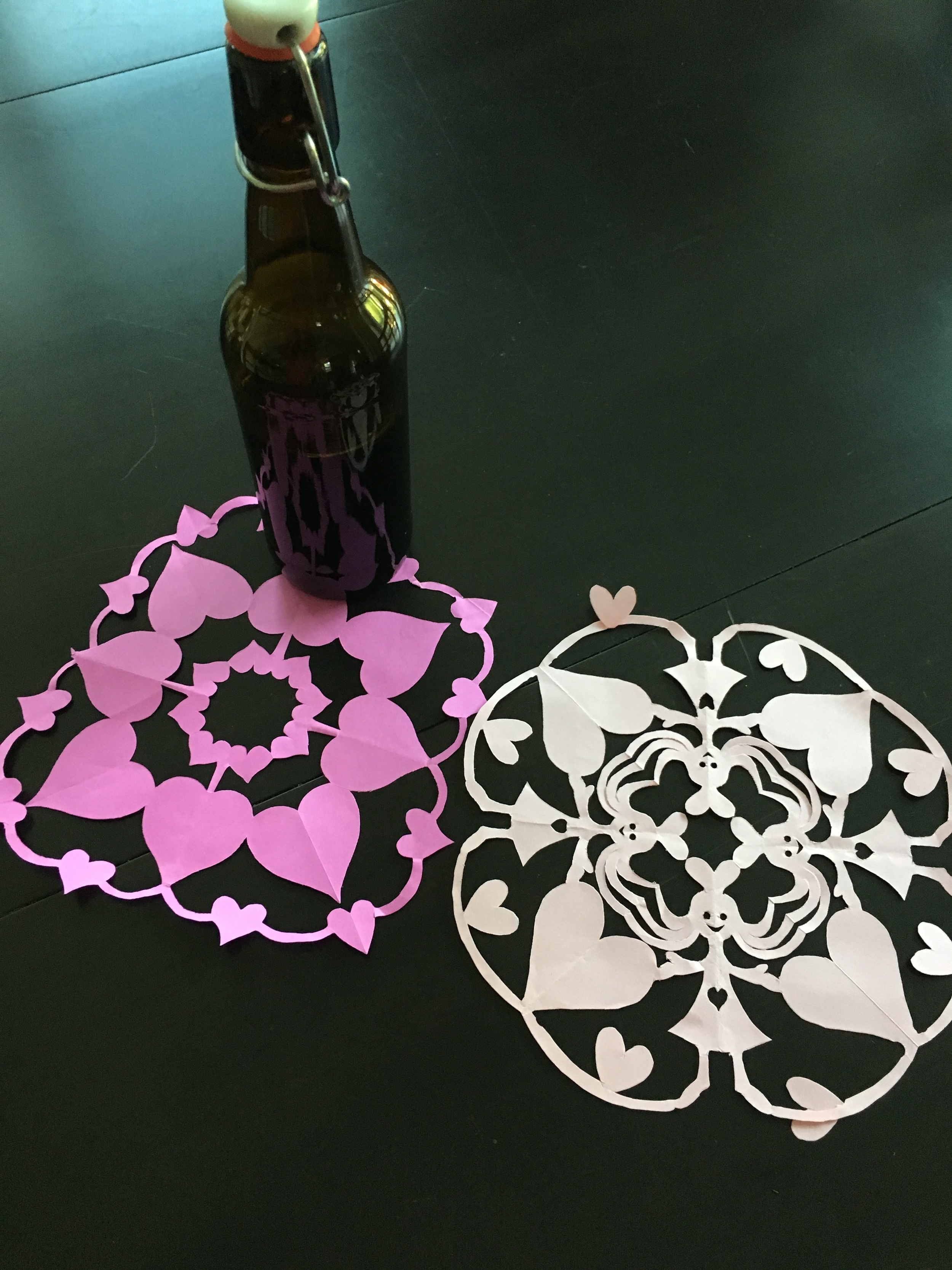  A bottle of Kahlua that was made by Dana and Derek made these cut outs for Valentine's Day years ago. 