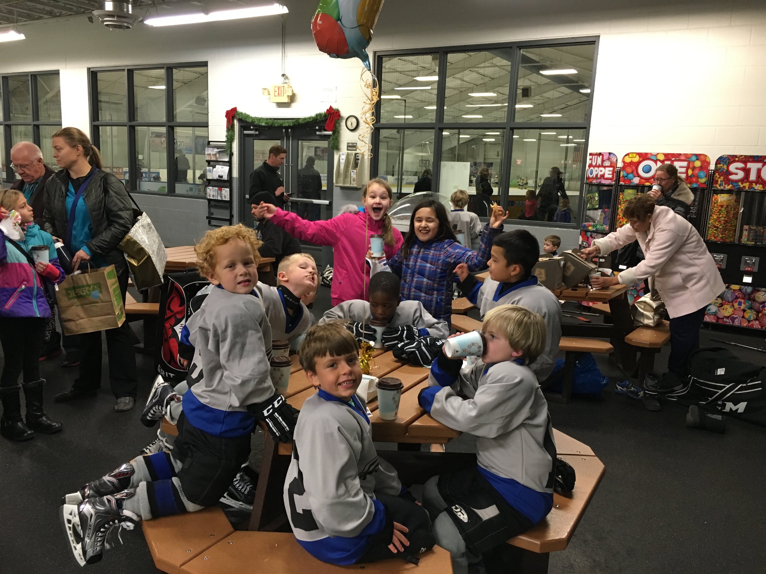 Instagram Message: Celebrating Beau's Golden Birthday last night at hockey with churros and hot chocolate.