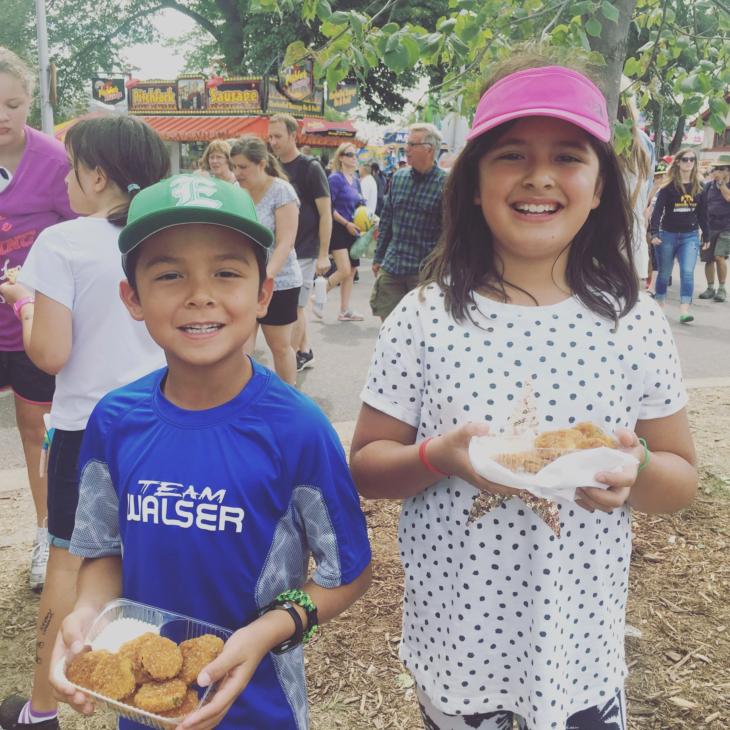 Instagram Message: These fried-pickle-eating kids love their grandparents. Grandparents Day is on Sun 9/11. Show u care. Click on the pictures in the blog-cool new feature.