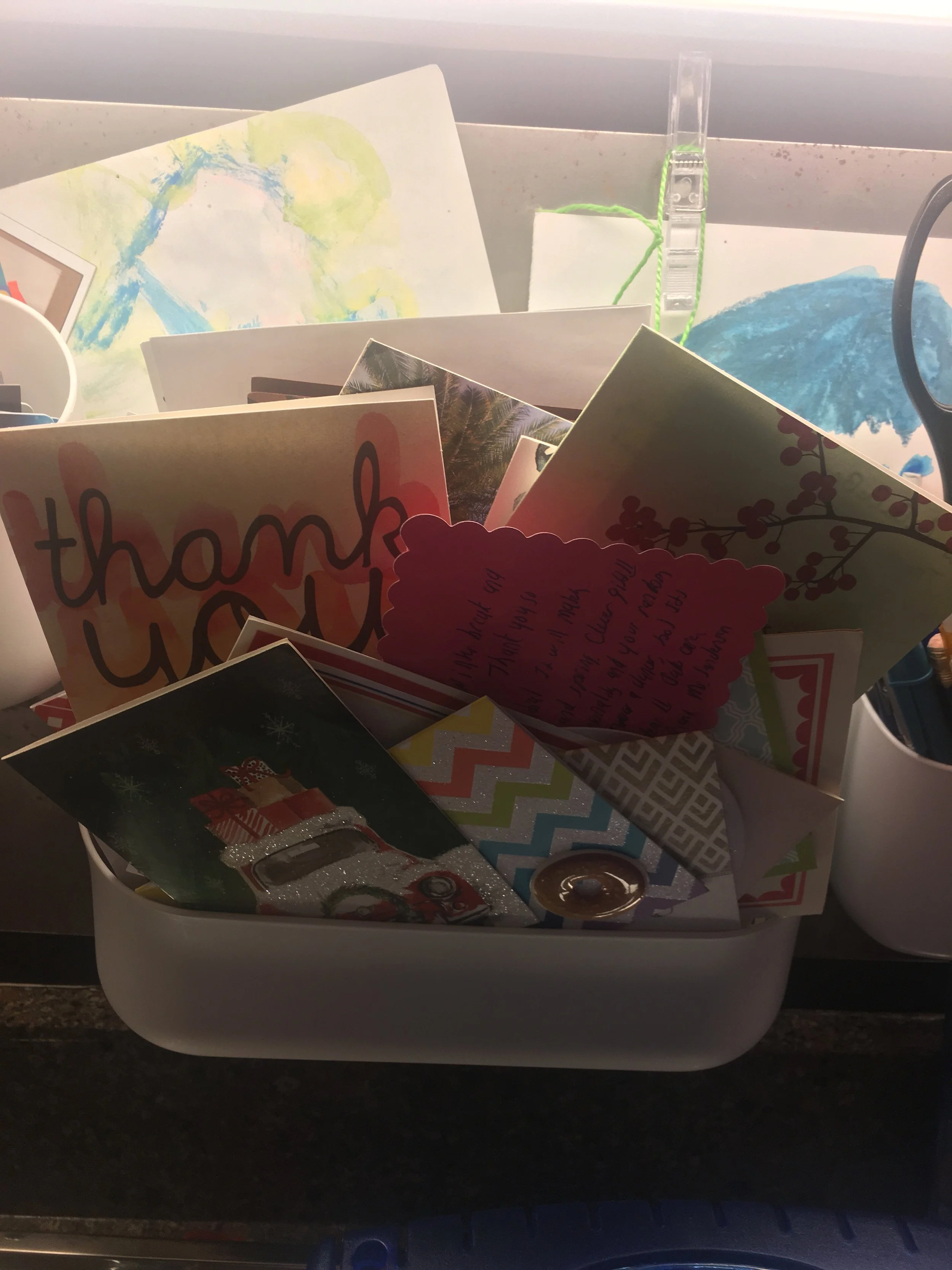 Here's our 2016 Thank You bin above Viking, the fish's, Aquarium. See a past blog I wrote about this here .
