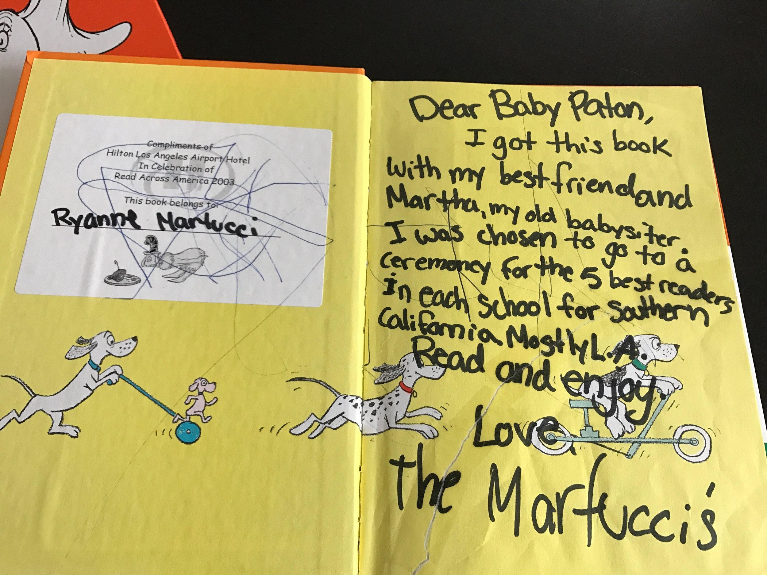 This book is Go, Dog, Go! even thought it is not a Dr. Seuss original it follows the patterns that Dr. Seuss made famous. The old Jane and Dick series were also followers of Dr. Seuss. 