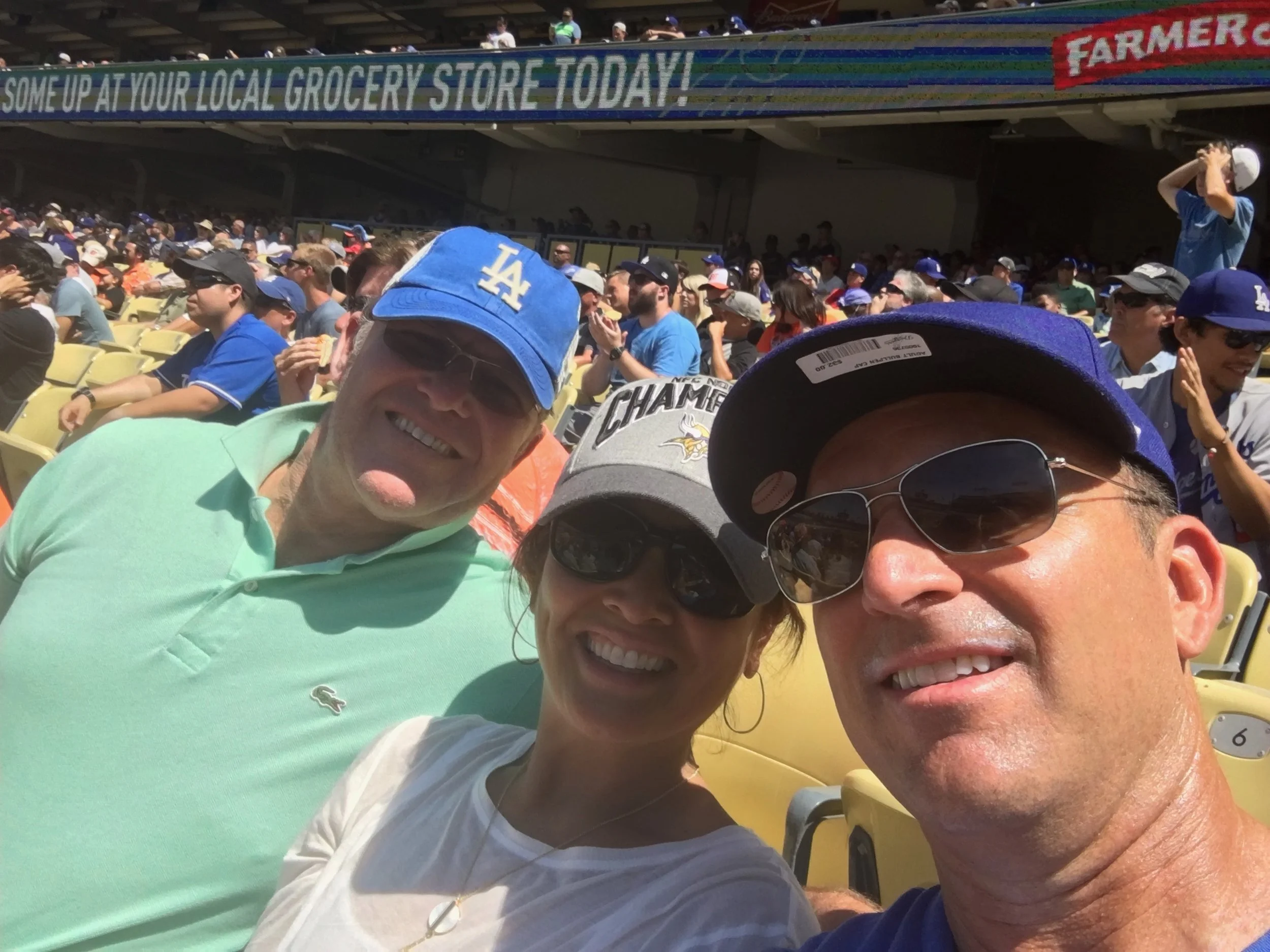 We're at the Dodger game with Johnny!&nbsp;