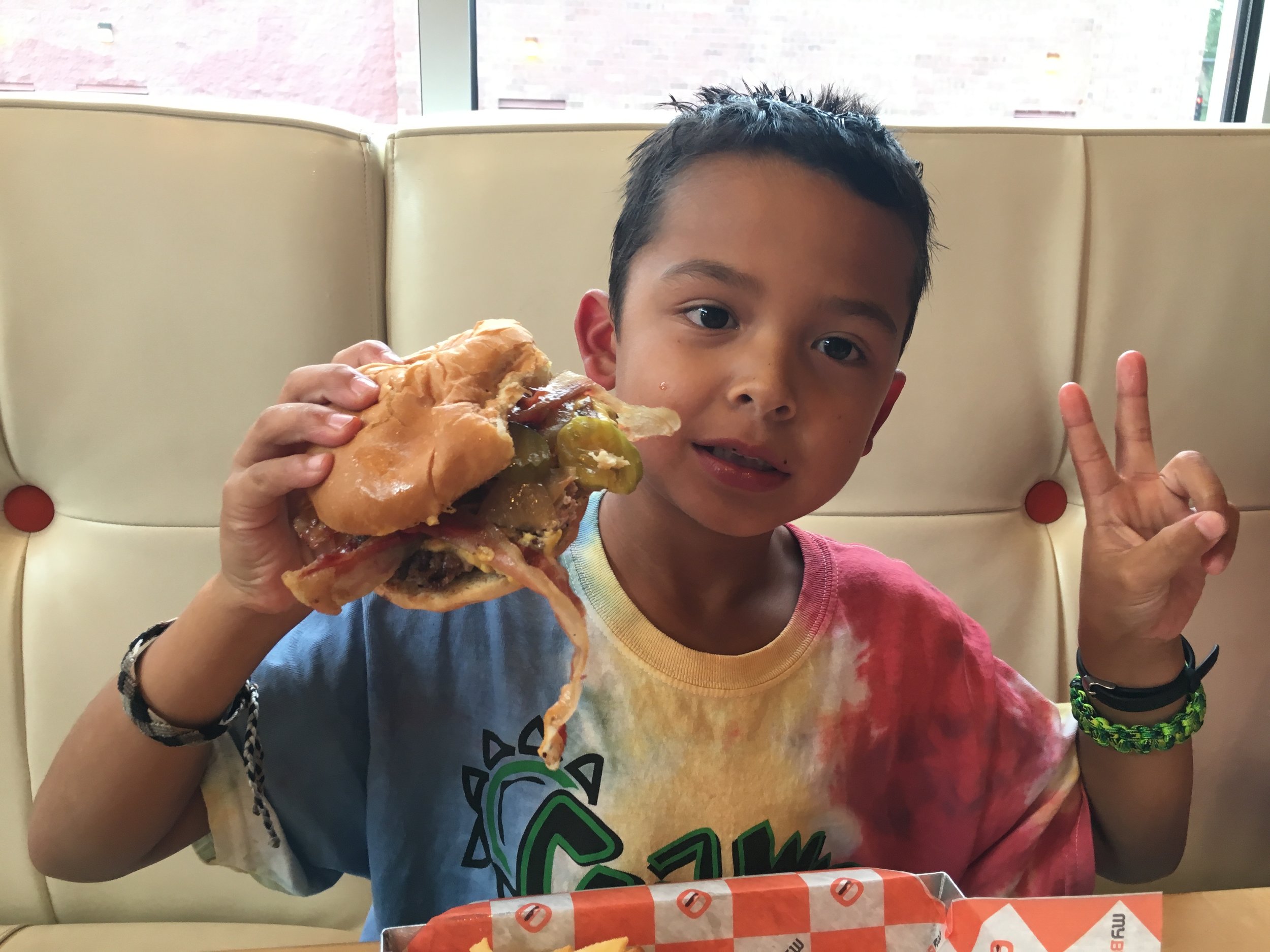 Instagram Message: His favorite food. Hamburger Day is Sunday, May 28th. Read the blog.