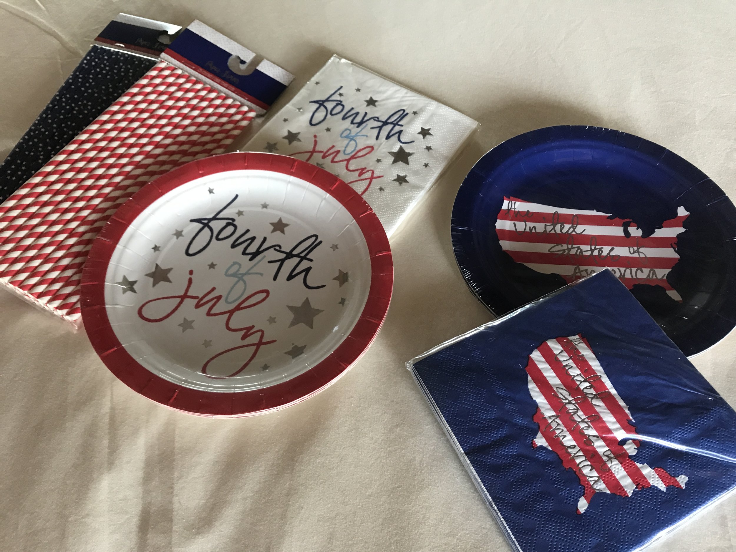 Plates, napkins and straws from Target.