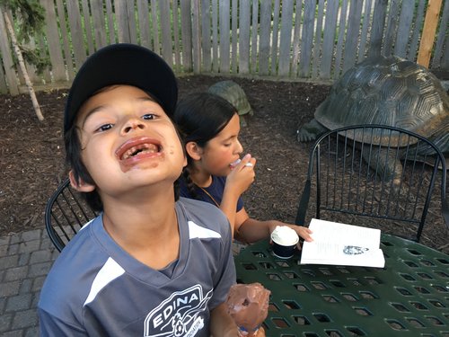 Instagram message: Some like to get messy when they eat ice cream and some read novels while they eat theirs. Read/Listen to Thoughtfulpinch.com.