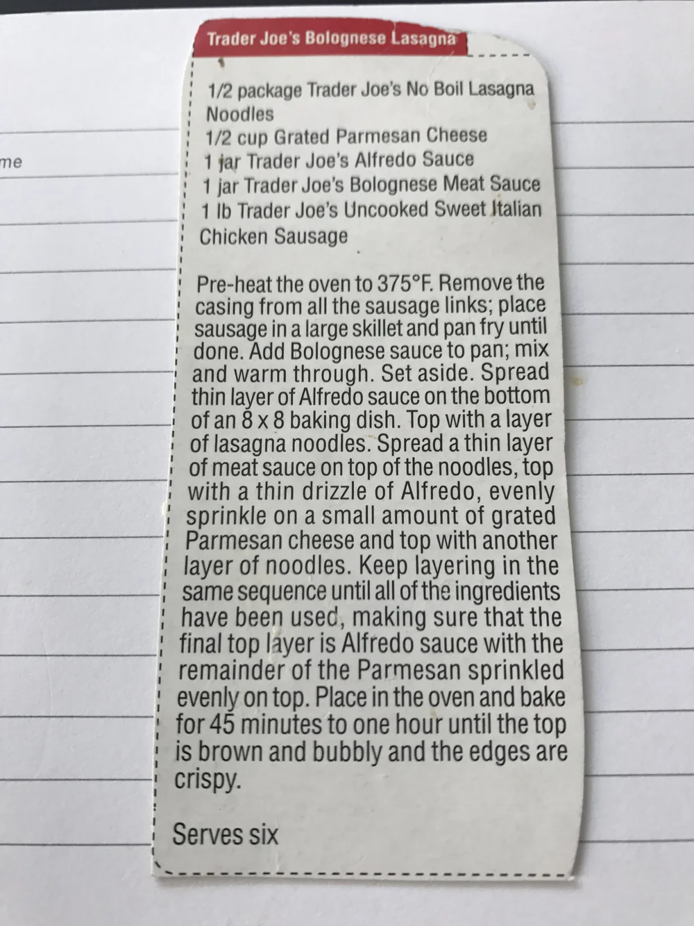 Lasagna Thoughtful Pinch