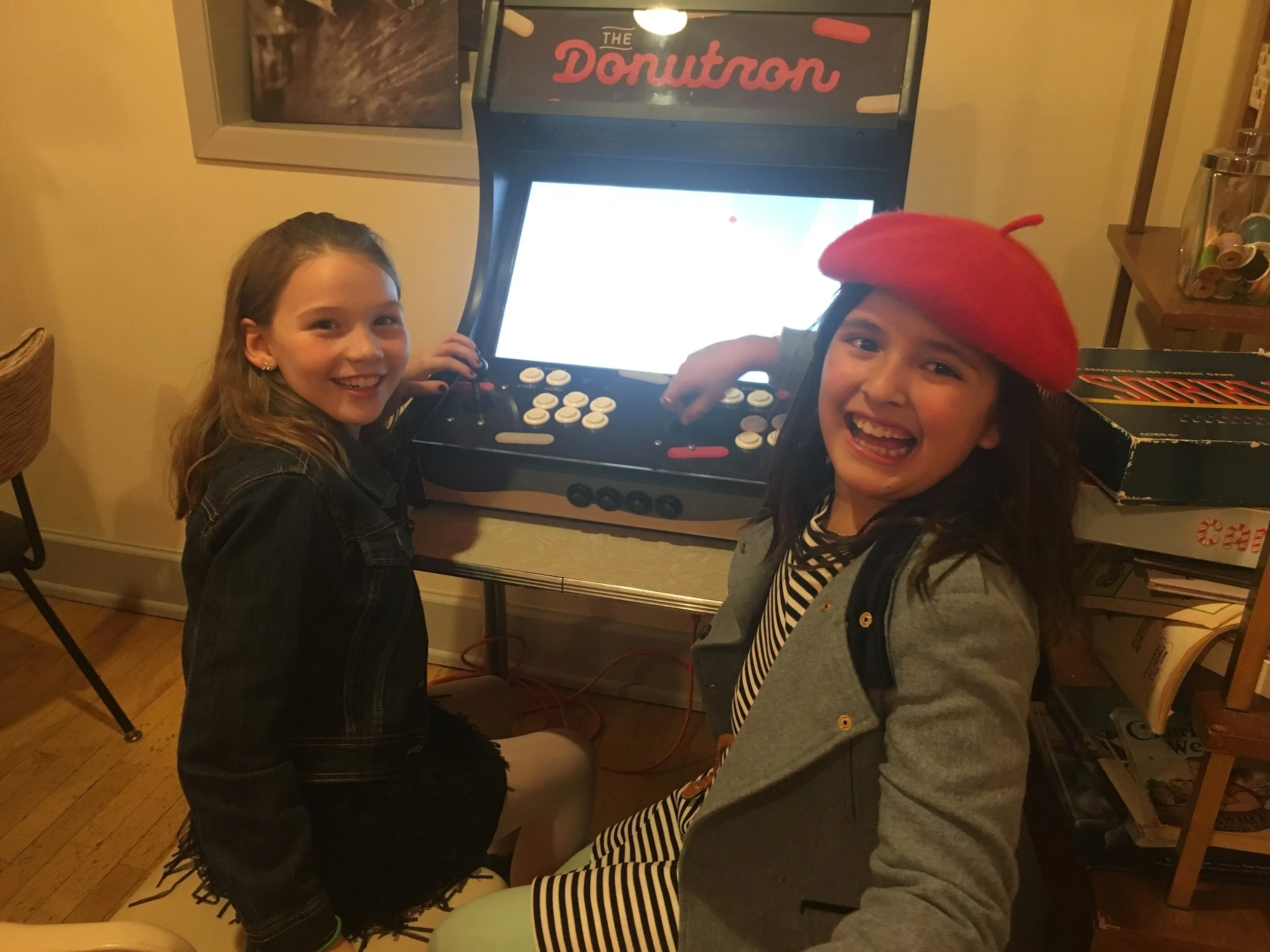 Klara has delightful playdates at her house and so one evening we took her to dinner, a play and then donuts for dessert! I hope to take these girls to more fun events soon. 