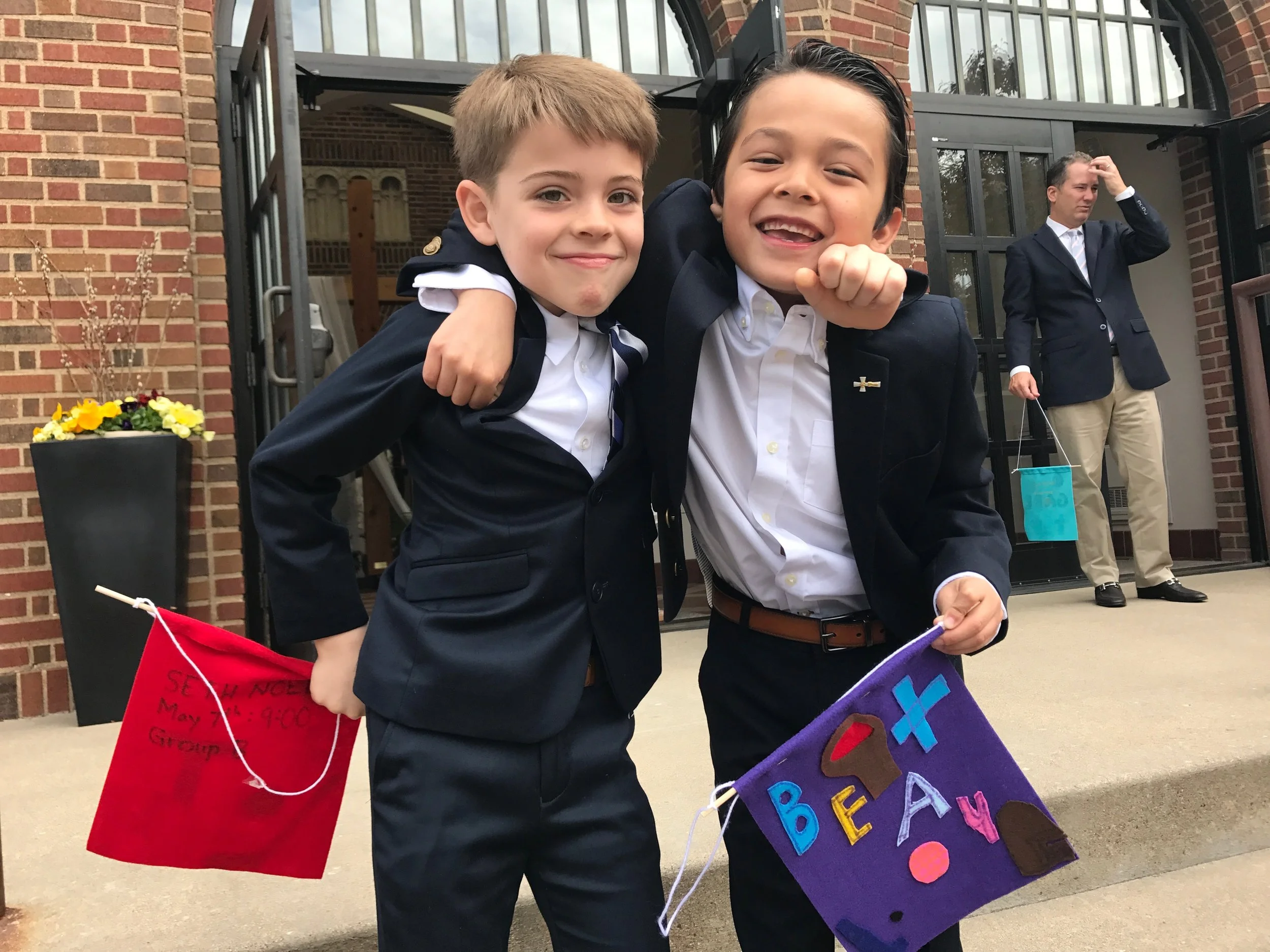 Seth and Beau can play any sport, anytime, anywhere. They clean up pretty nicely too. Beau is lucky because sometimes while Seth's little sister is napping, he asks Beau to come play. Always fun to get these two together.