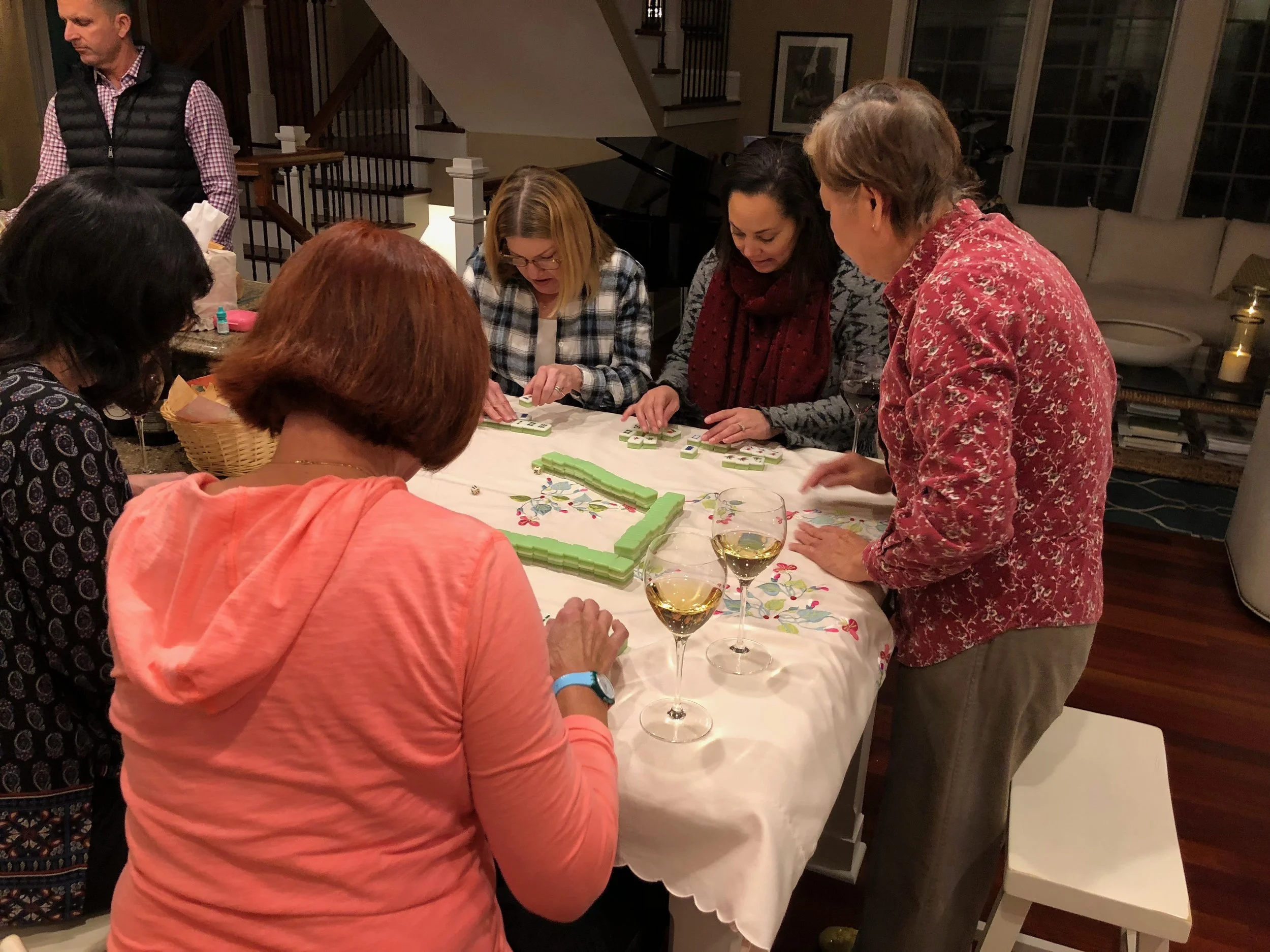 These friends had never played Mahjong and wanted to see what it was all about. They came to the right house. My mom loves games and now that she has taught them the concept, it won't be long before she will be pulling all-nighters again.