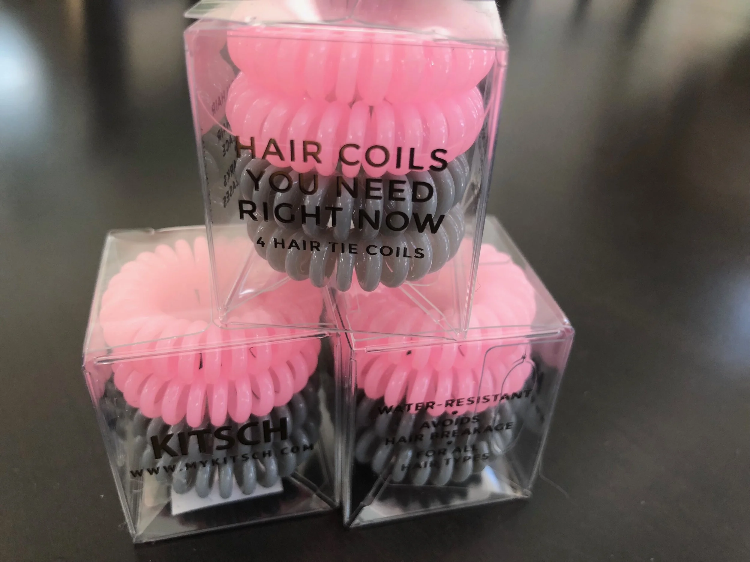 These hair binders are a fun way to keep hair neat without the worry of damaging the hair. Also purchased at Spalon . 