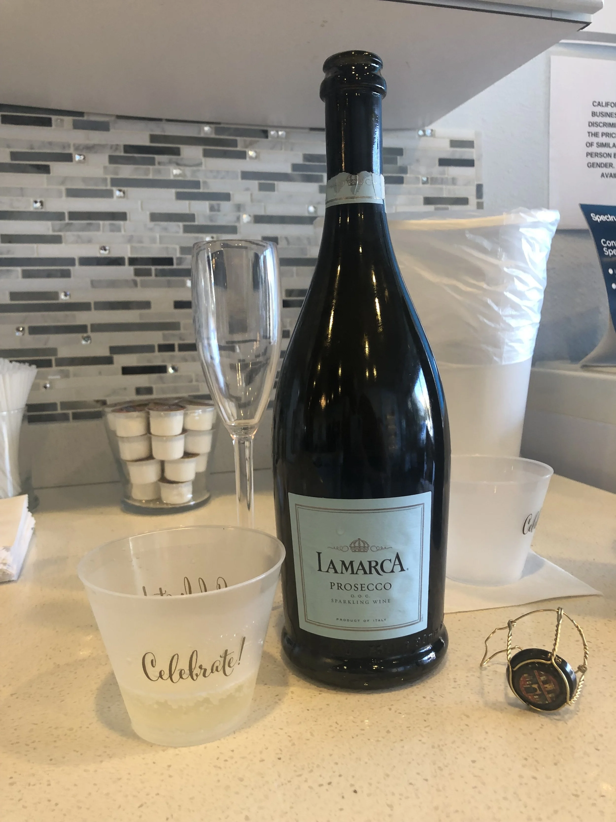 The Pellicer cousins took Christy’s gift to the local blow dry place and had glasses of Prosecco and nuts while we got our hair done. What a special day made even more special with touches like these. Thank you Christy!