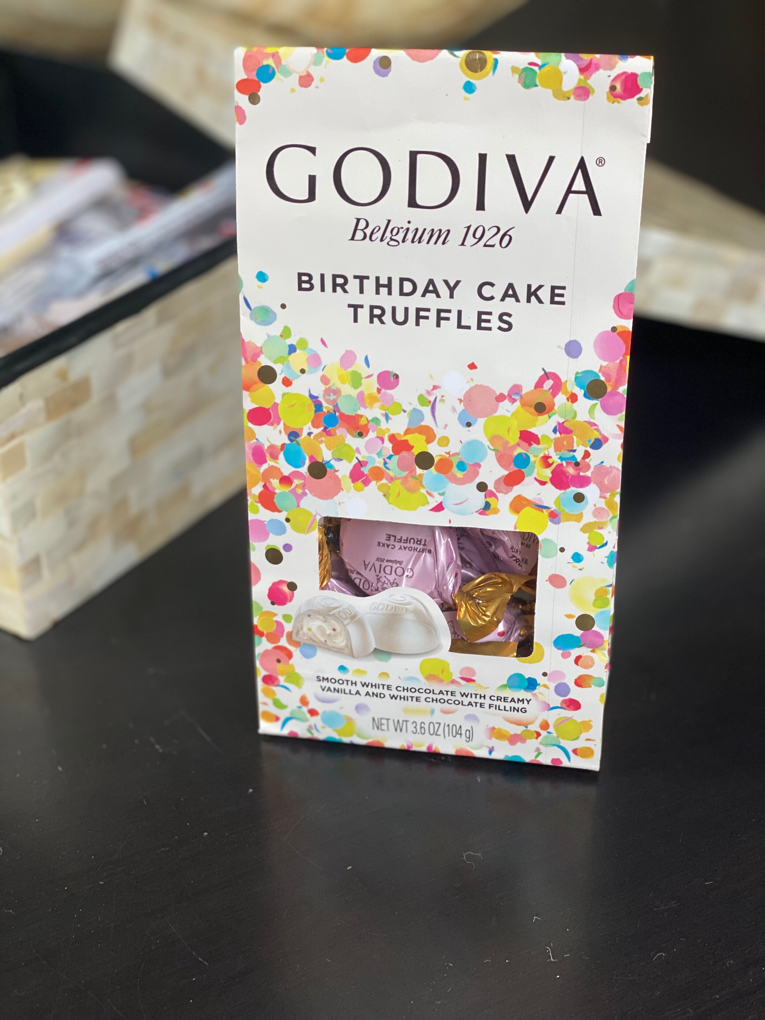 It is fitting that Jay-Jay gave me birthday cake truffles for my birthday.  Godiva has earned my trust and brand loyalty.  I know that the company will maintain their standards for all their chocolates so it is safe to say that these truffles are de…