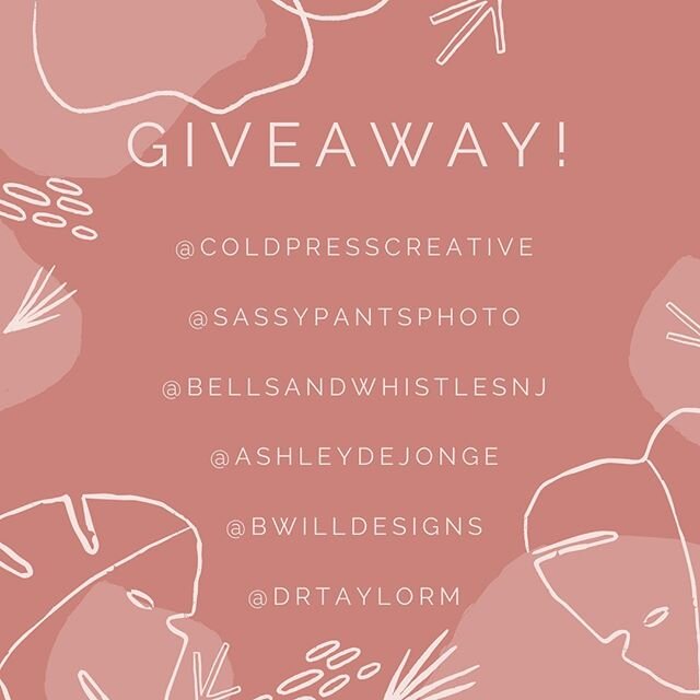Hey friends! I'm teaming up with @coldpresscreative @bwilldesigns @ashleydejonge_ @bellsandwhistlesnj @drtaylorm to give 2 lucky winners some amazing things! below are the rules for entry + what's included!

W H A T  Y O U  W I N:
one lucky winner wi