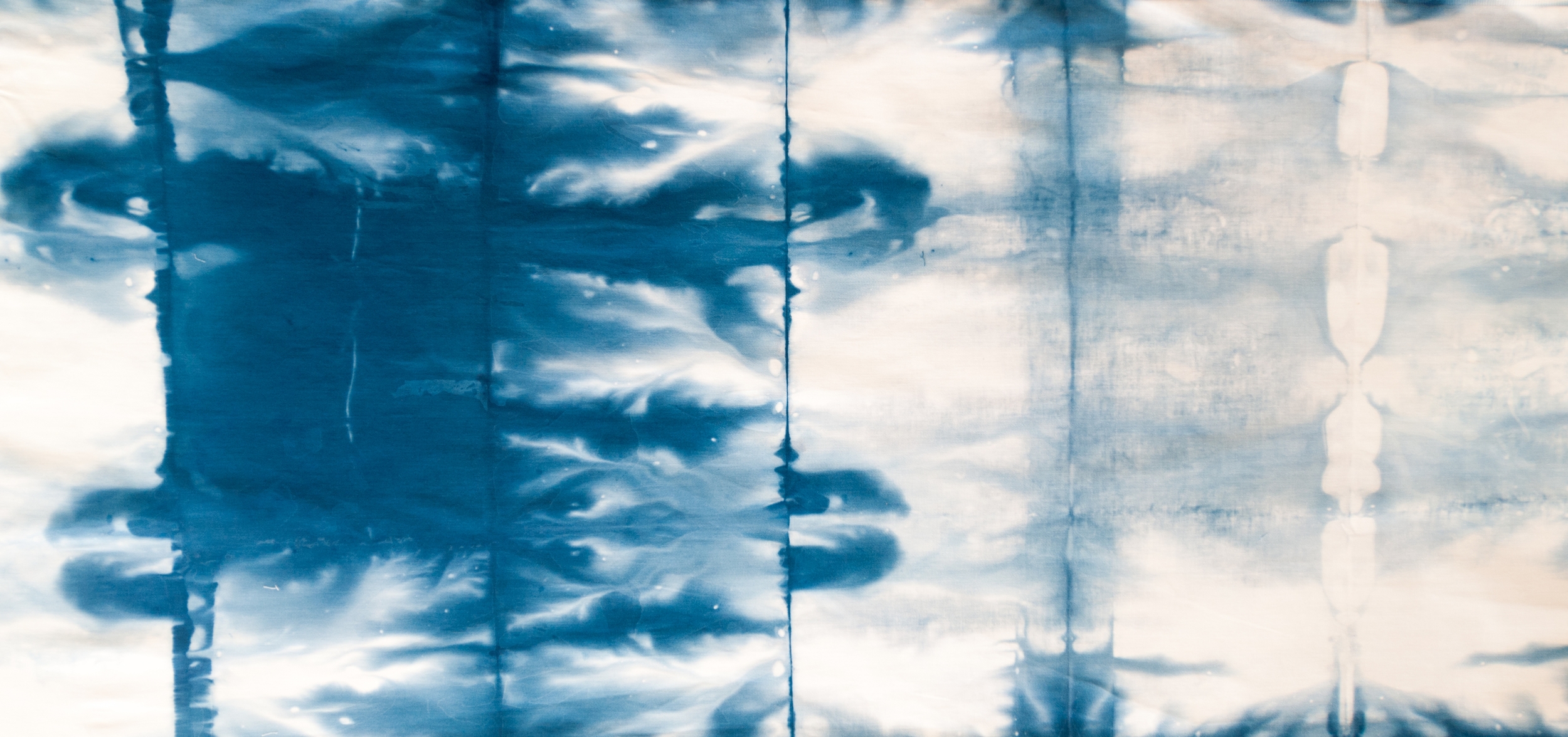 hand dyed indigo shibori lagom