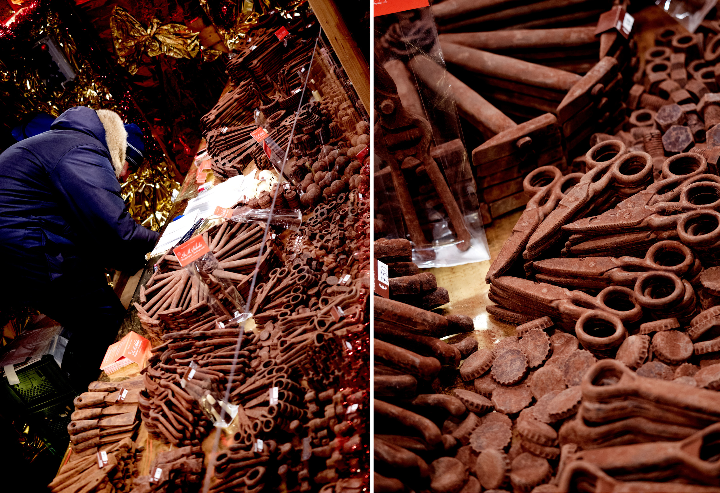  Need some tools to put up your Christmas decorations? Just kidding, these are hand-crafted "manly" chocolates. 