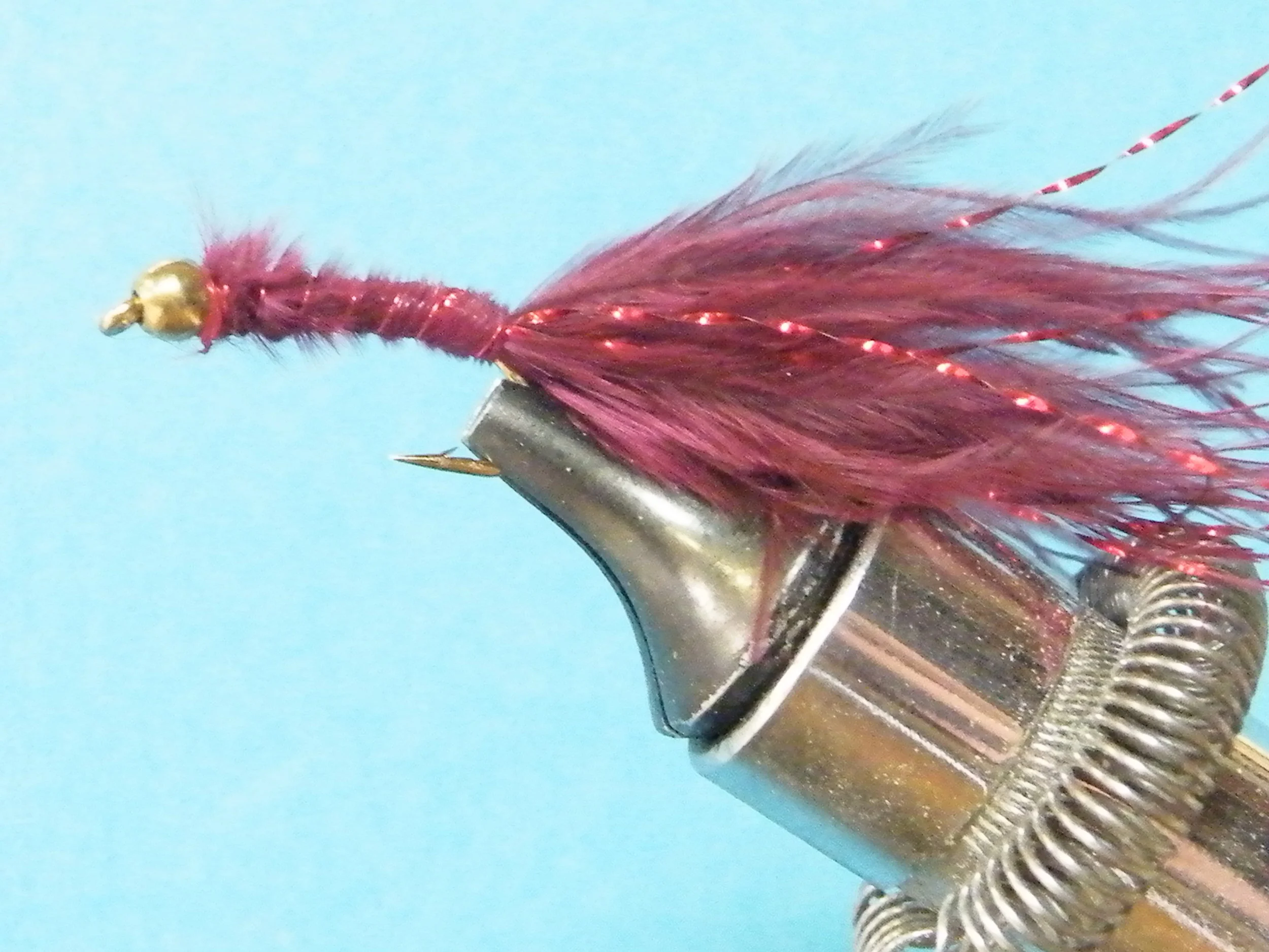 BRIAN'S CLARET MARABOU WIGGLER BEAD HEAD.JPG
