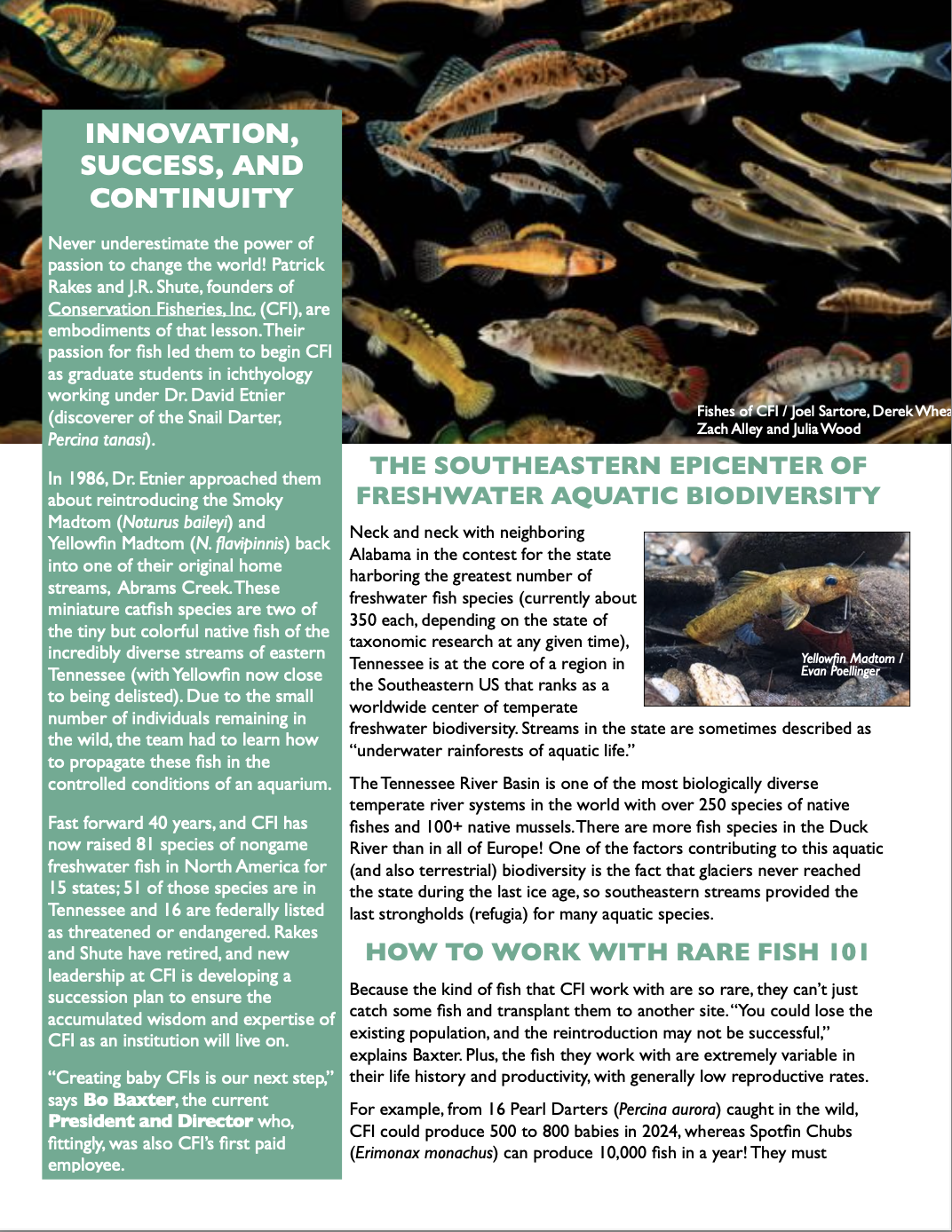 Conservation Fisheries Inc. highlight