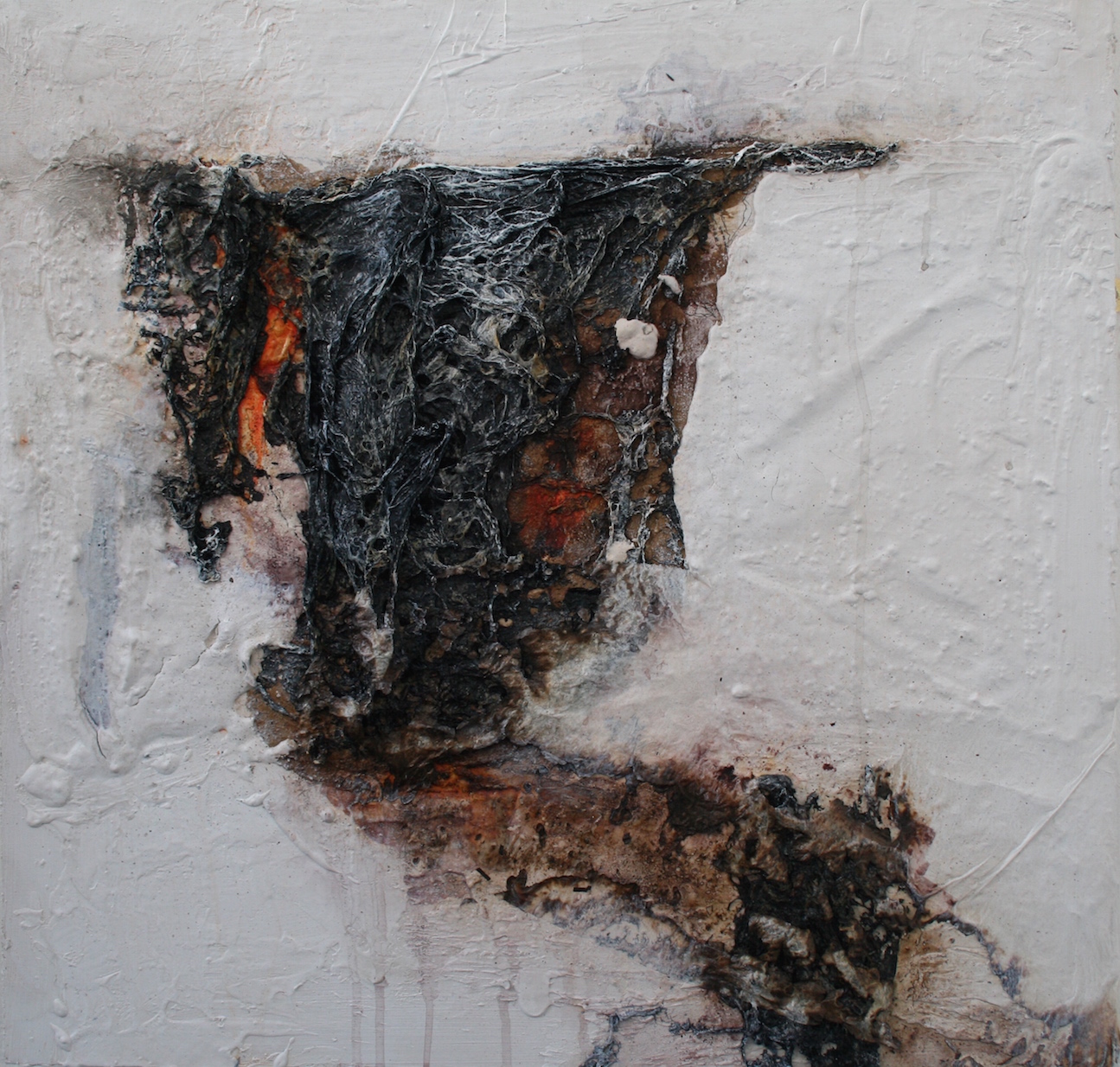 60cm x 60cm, silage foil, ink, acrylic on board 2014 (sold)