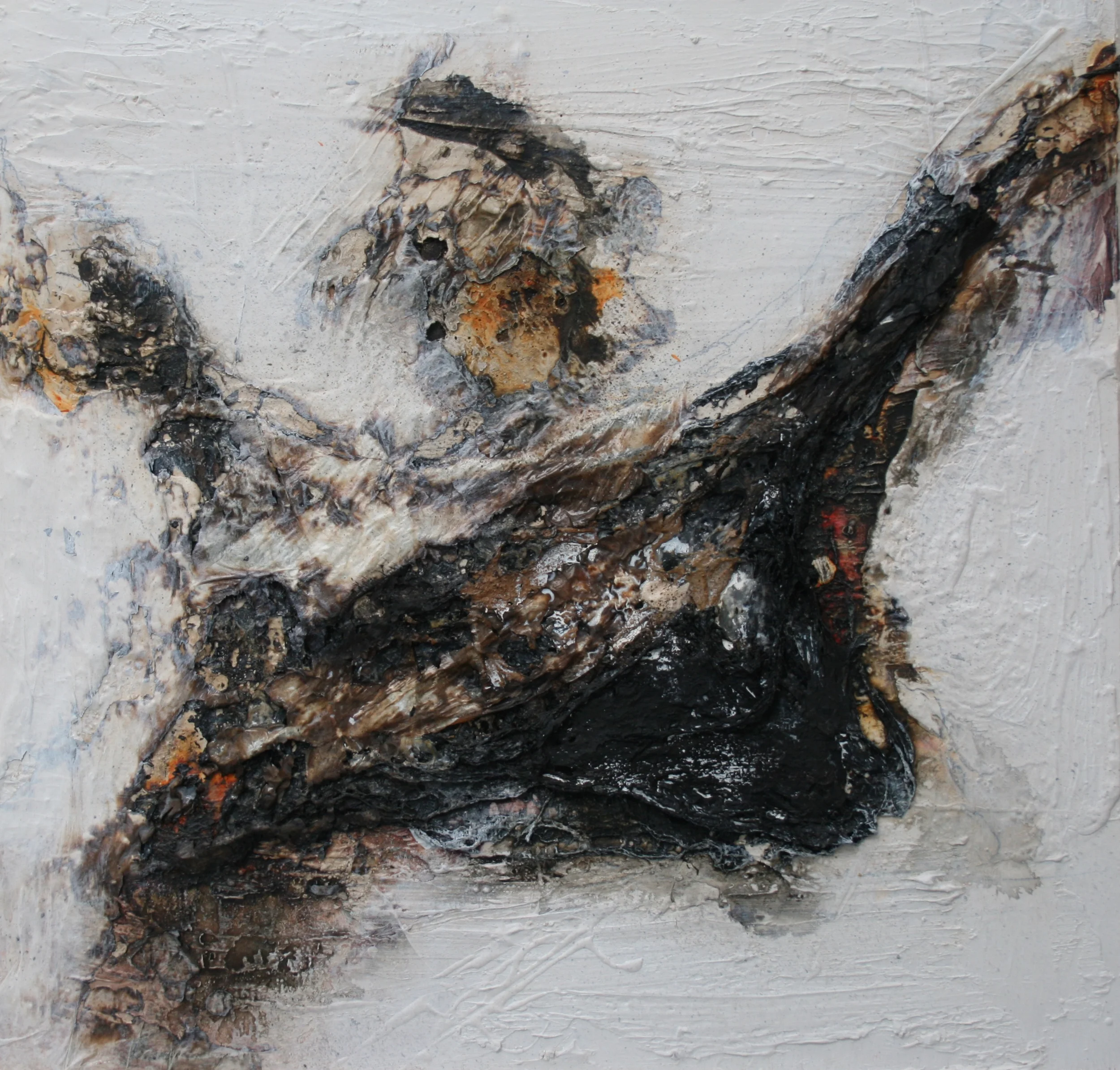 60cm x 60cm, silage foil, ink, acrylic on board 2014 (sold)