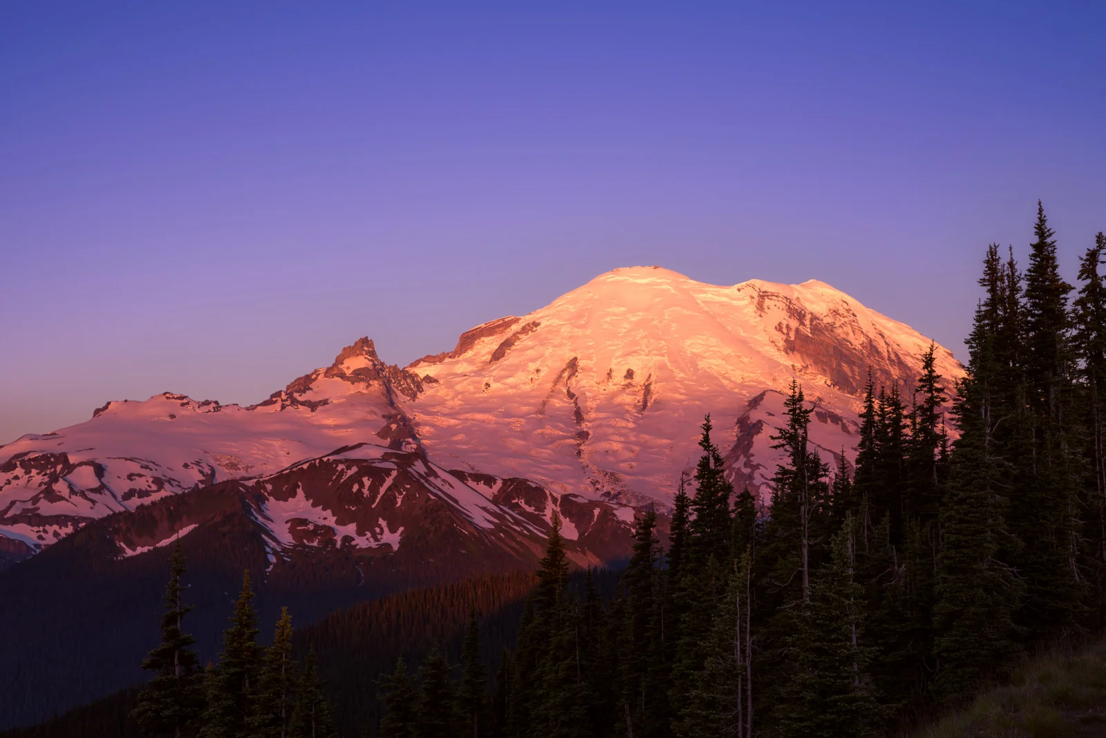 Mt Rainier at sunrise.