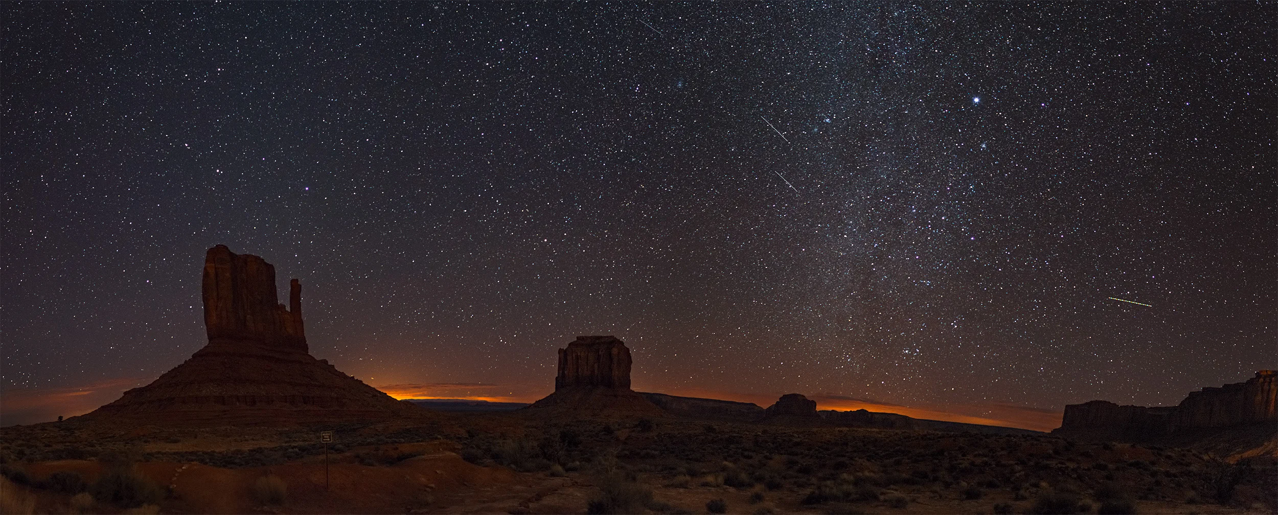 Monument Valley in winter, pointed North.