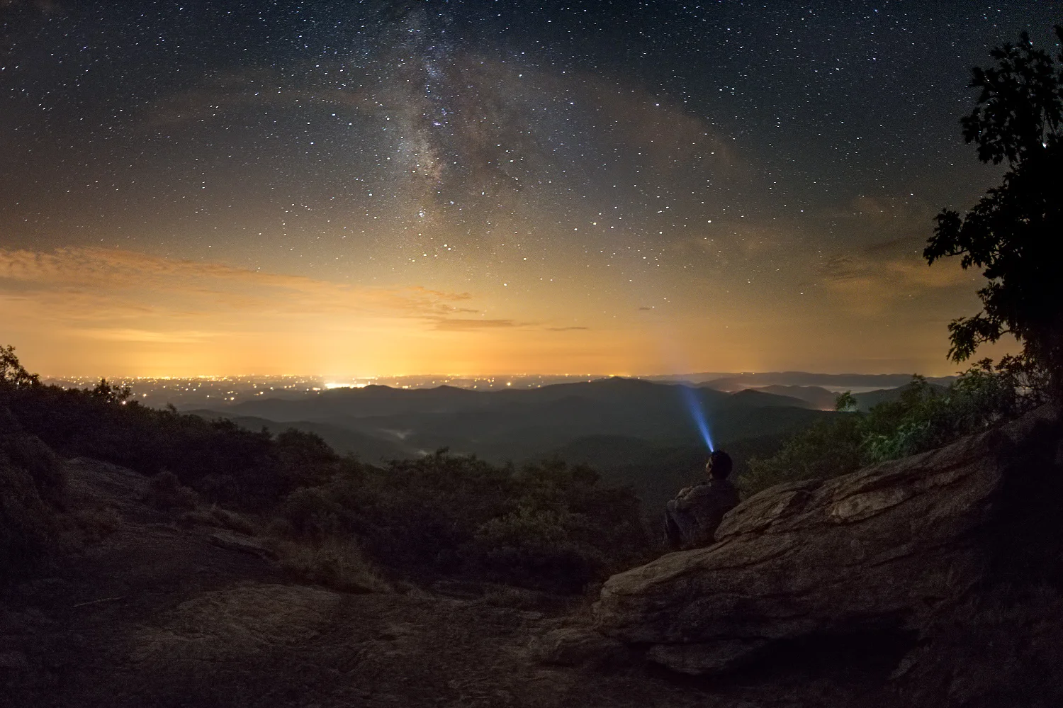 Thinking About The Milky Way - The Milky Way and it's galactic core from the summit of Blood Mountain, Georgia.