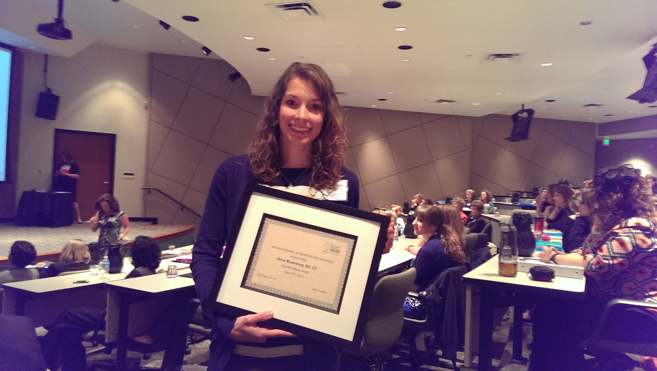 The 2015 Indiana Dietetic Association Media Award! 
