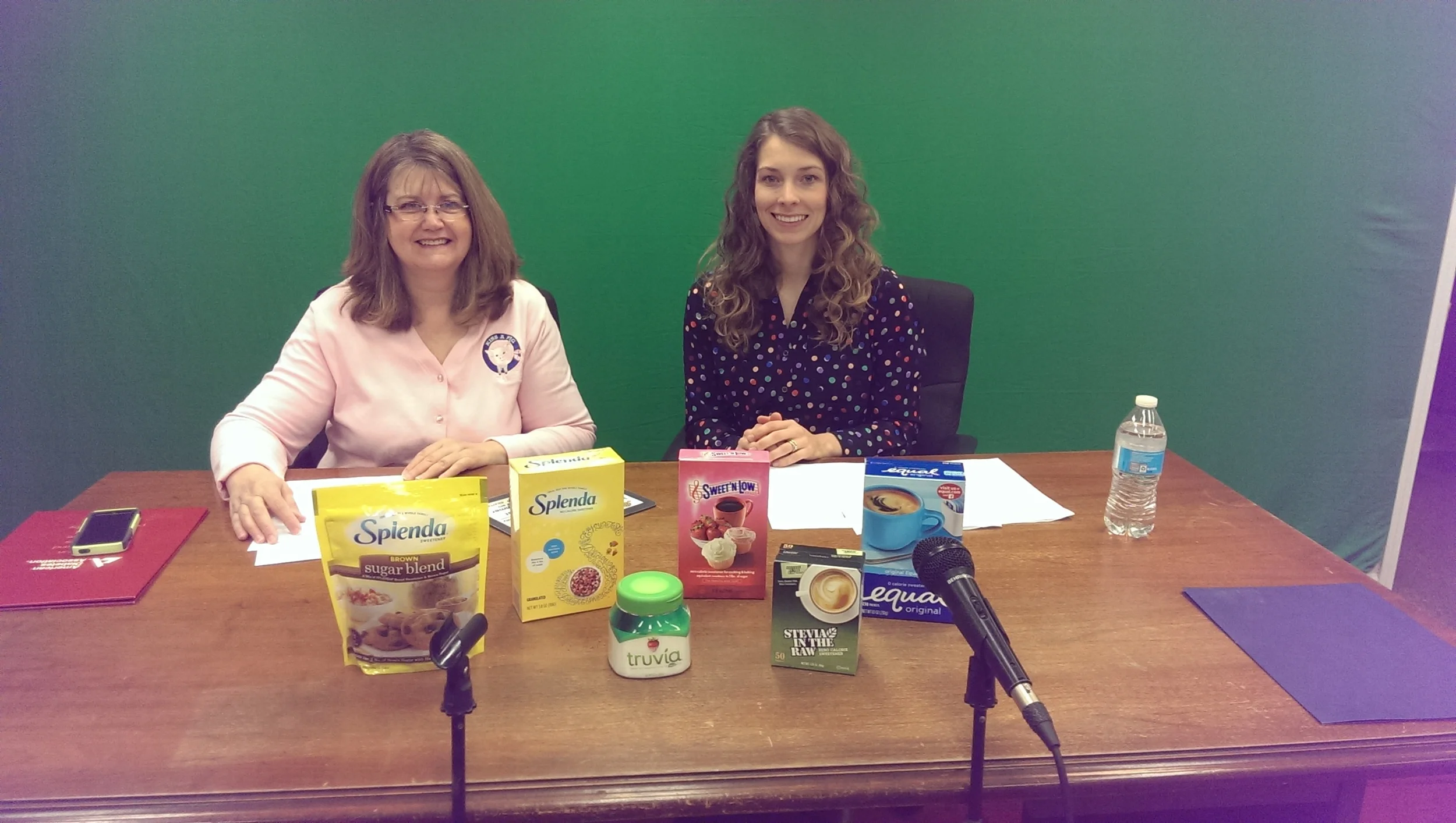 Getting ready to our Artificial Sweeteners segment on Hamilton County TV with Carol Dixon from the American Diabetes Association in Indianapolis.